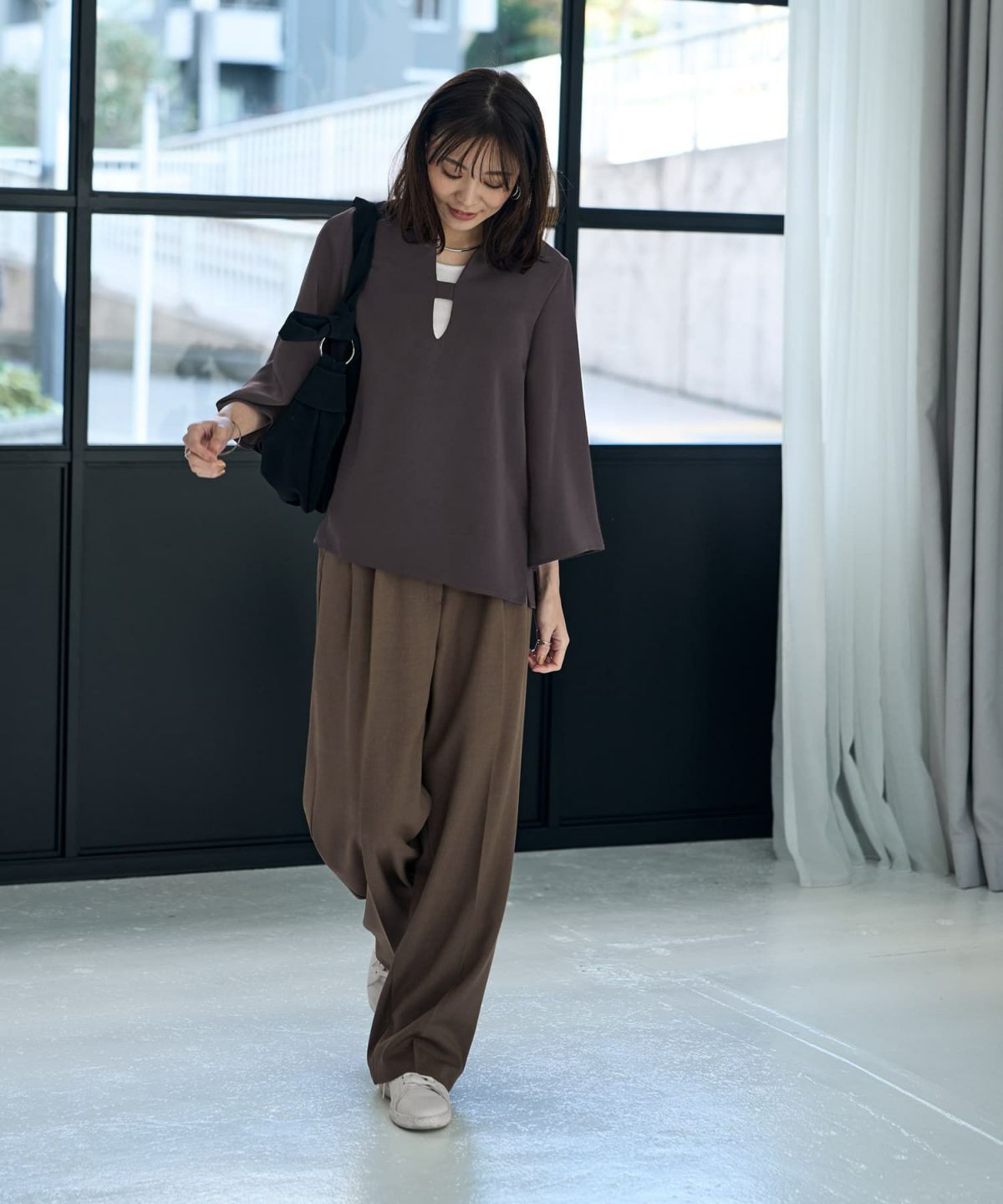 着用イメージ 166cm チャコール