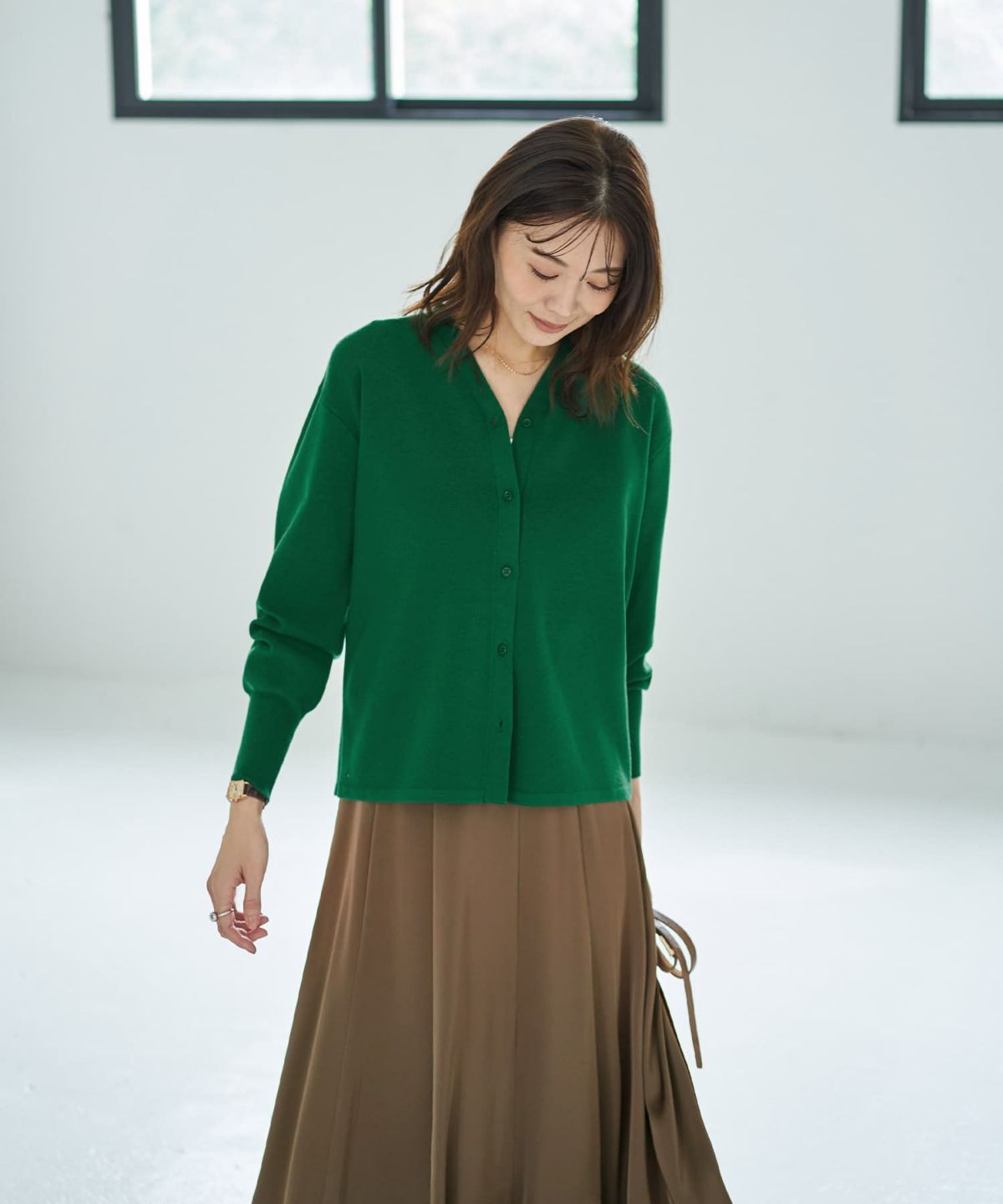 着用イメージ 166cm グリーン