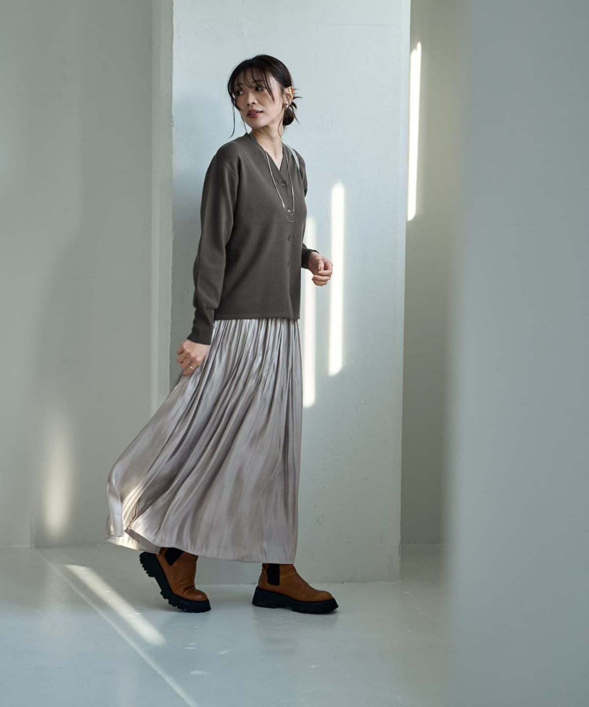 着用イメージ 166cm ダークグレー