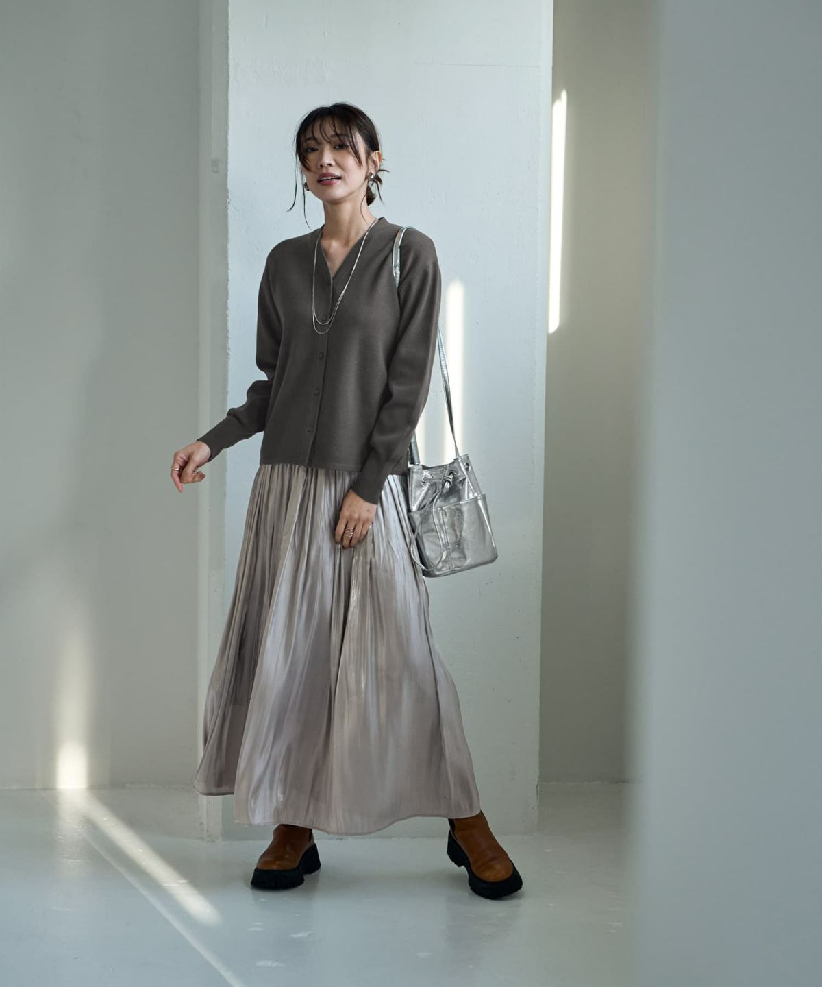 着用イメージ 166cm ダークグレー