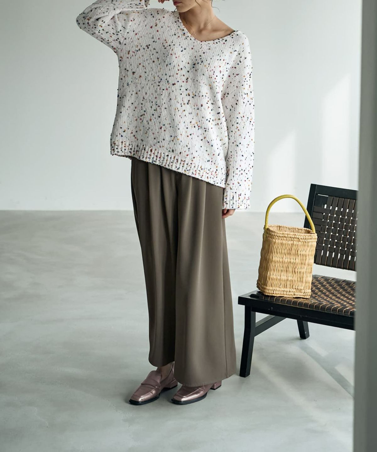 着用イメージ 167cm ホワイト