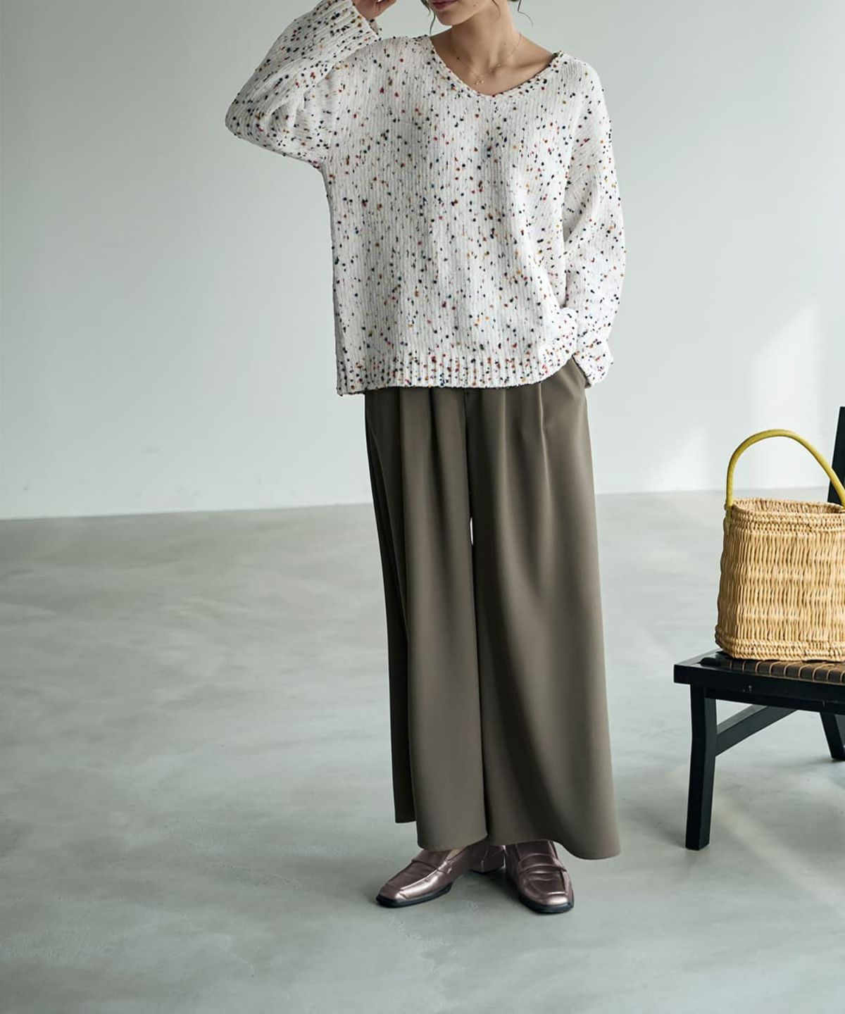 着用イメージ 167cm ホワイト