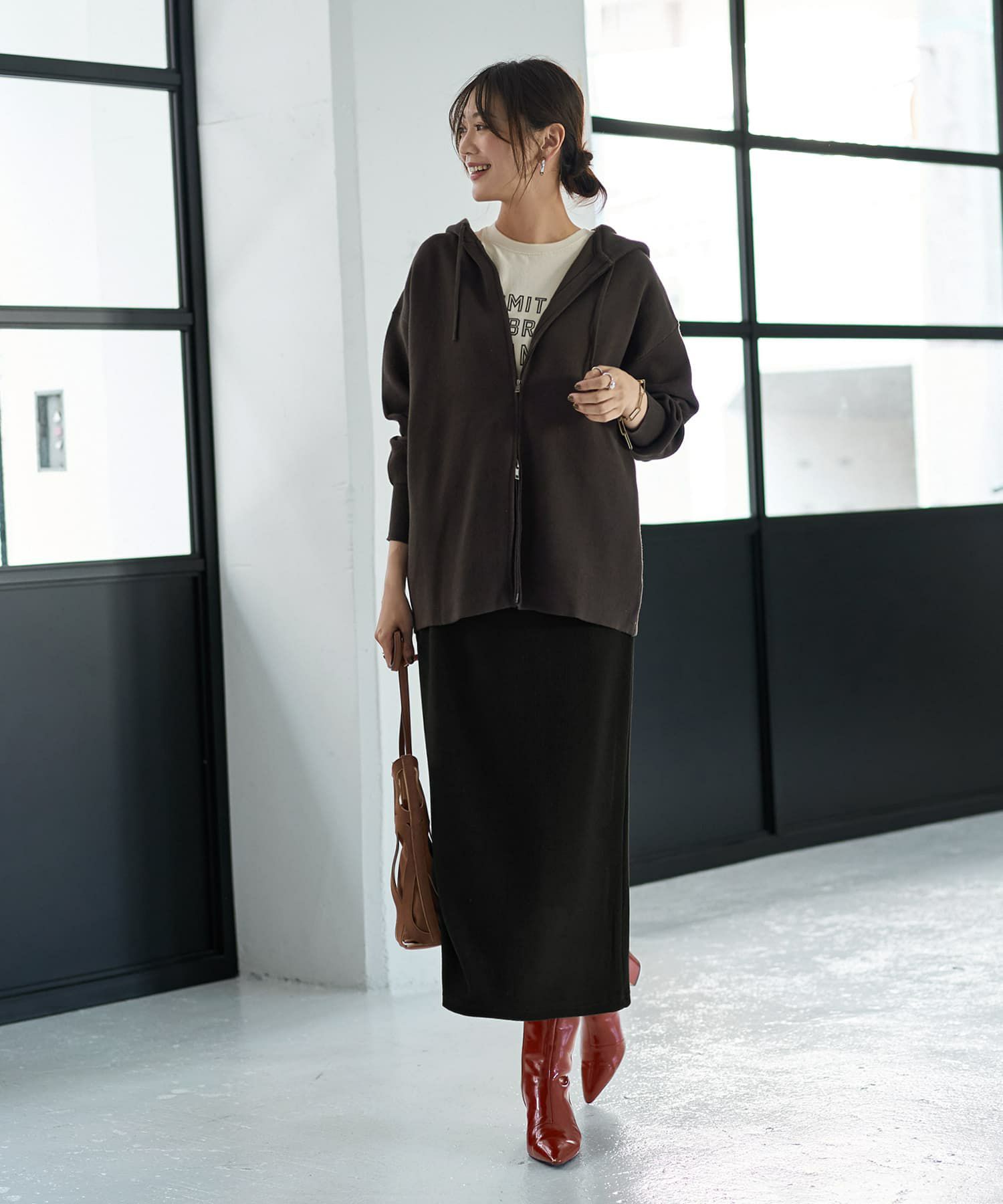 着用イメージ 166cm コーヒー 