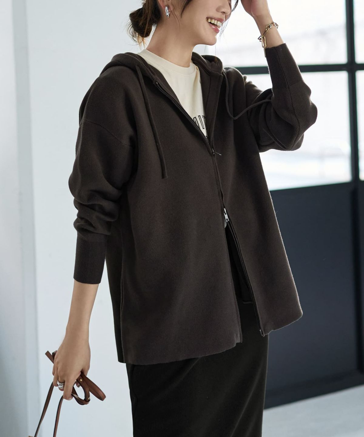 着用イメージ 166cm コーヒー 