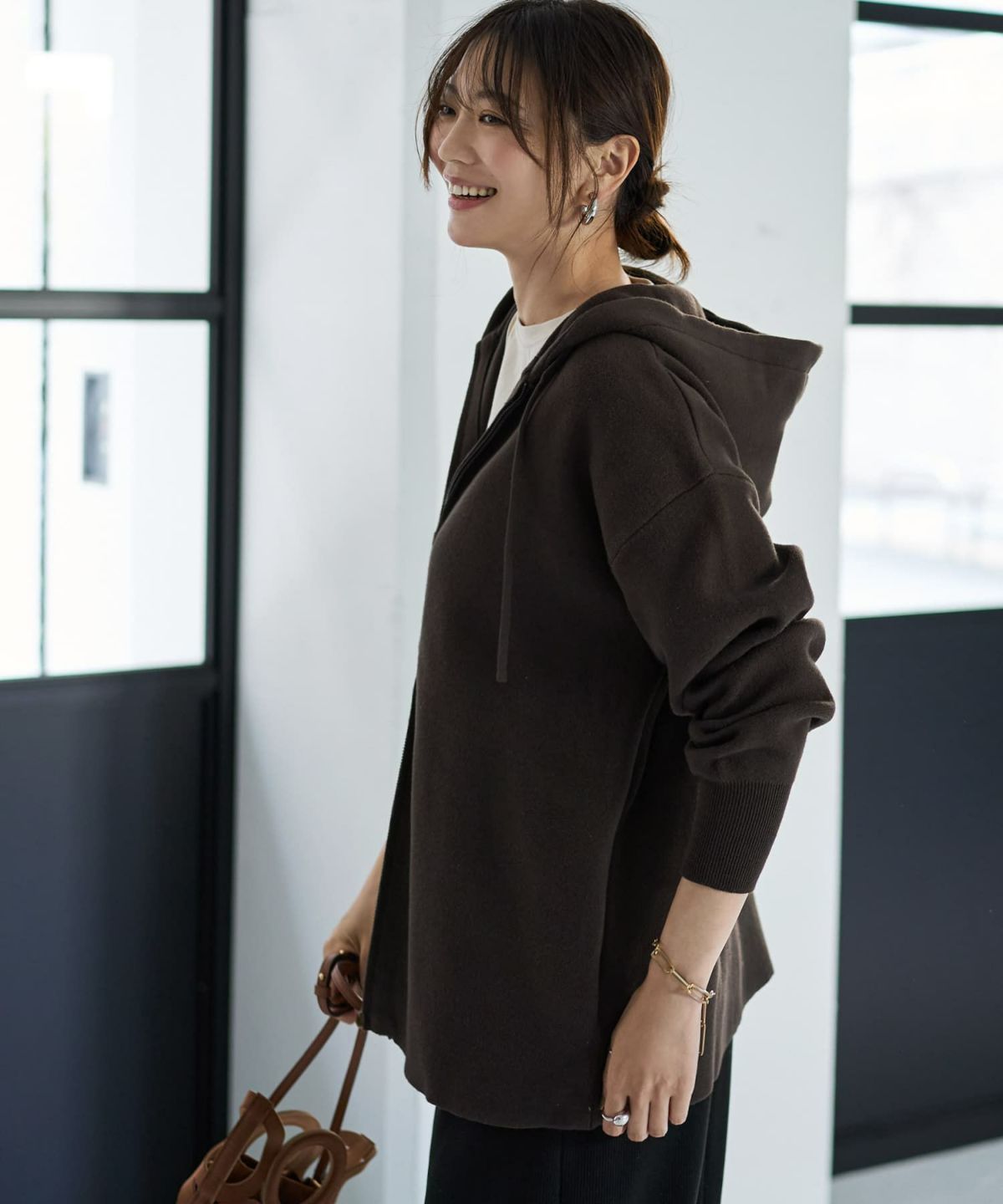 着用イメージ 166cm コーヒー 