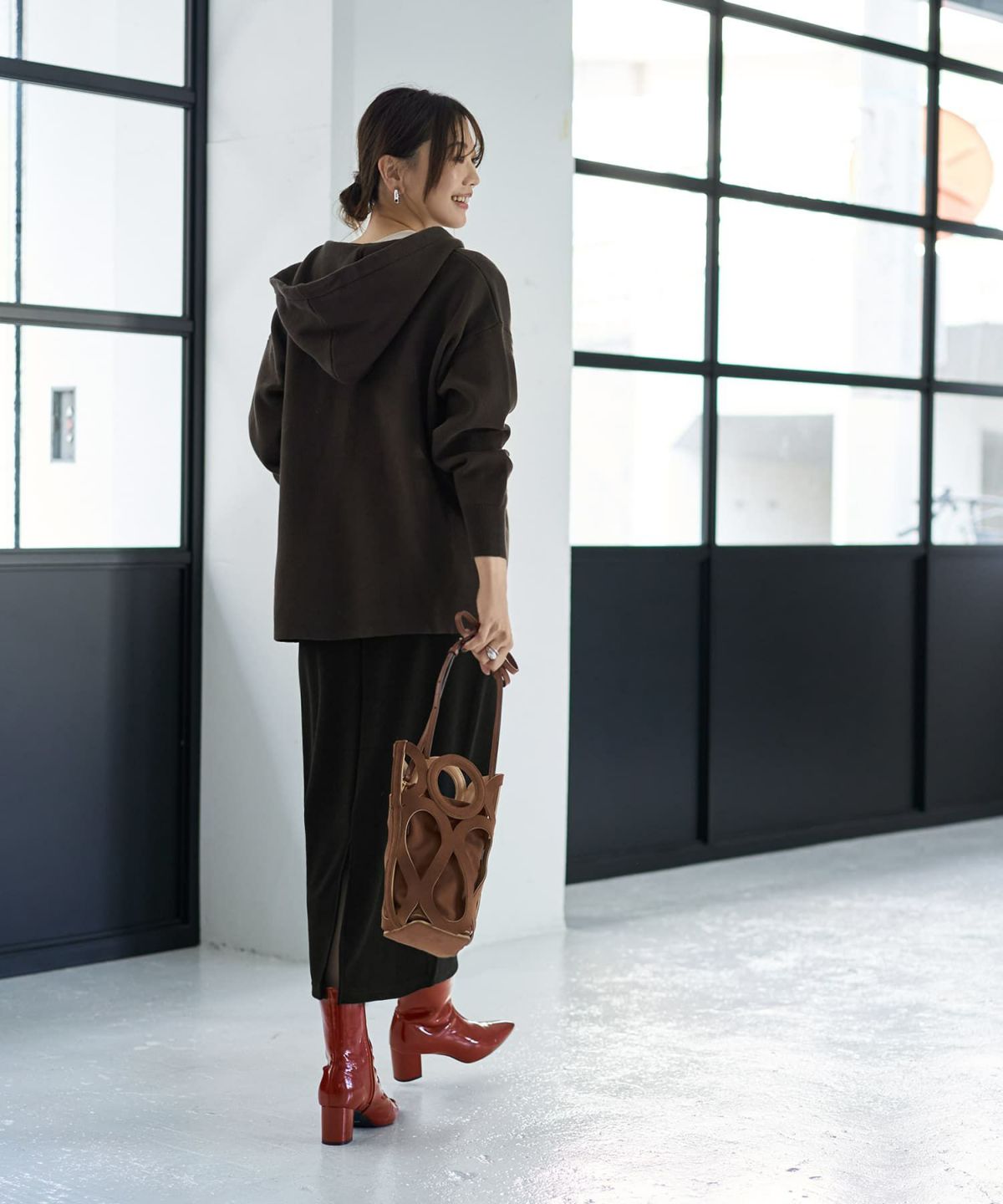 着用イメージ 166cm コーヒー 