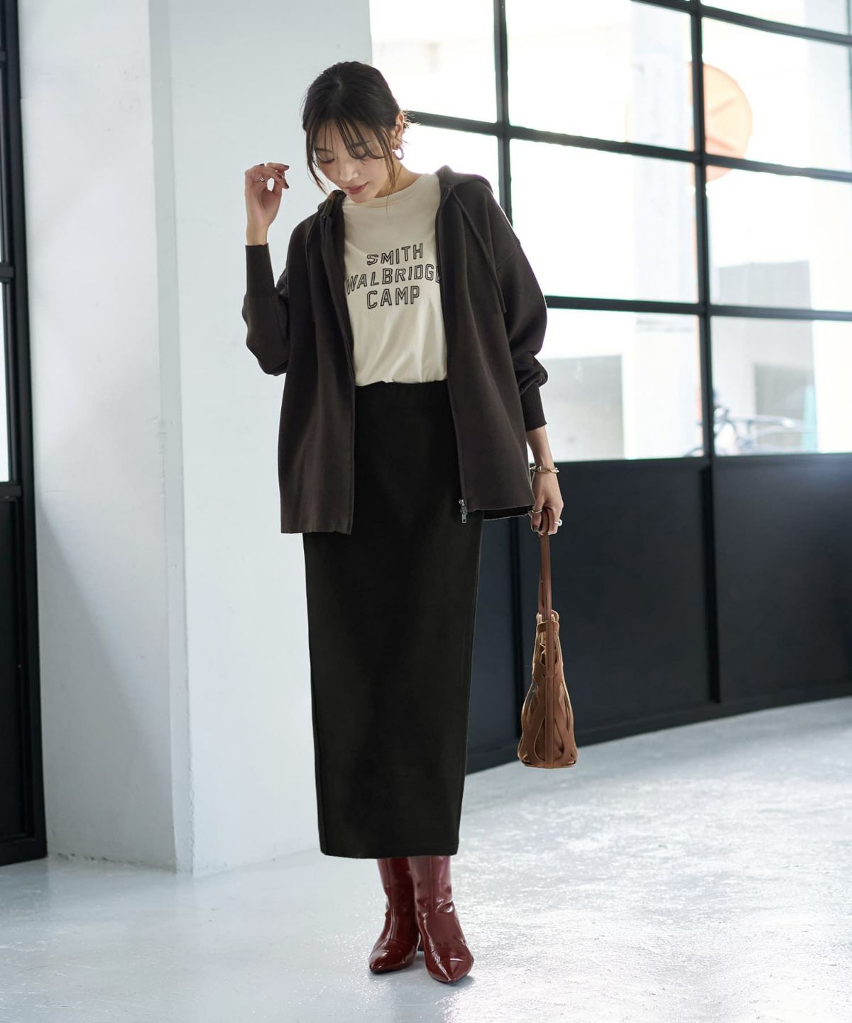 着用イメージ 166cm コーヒー 