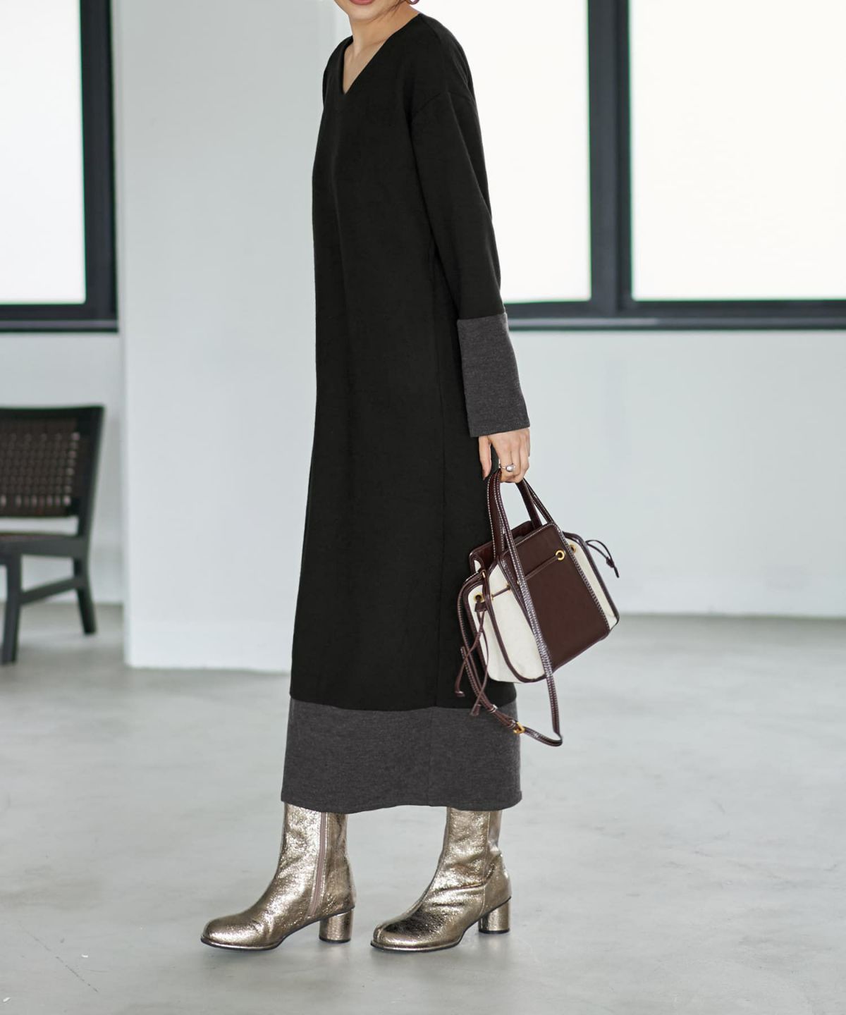 着用イメージ 166cm ブラック