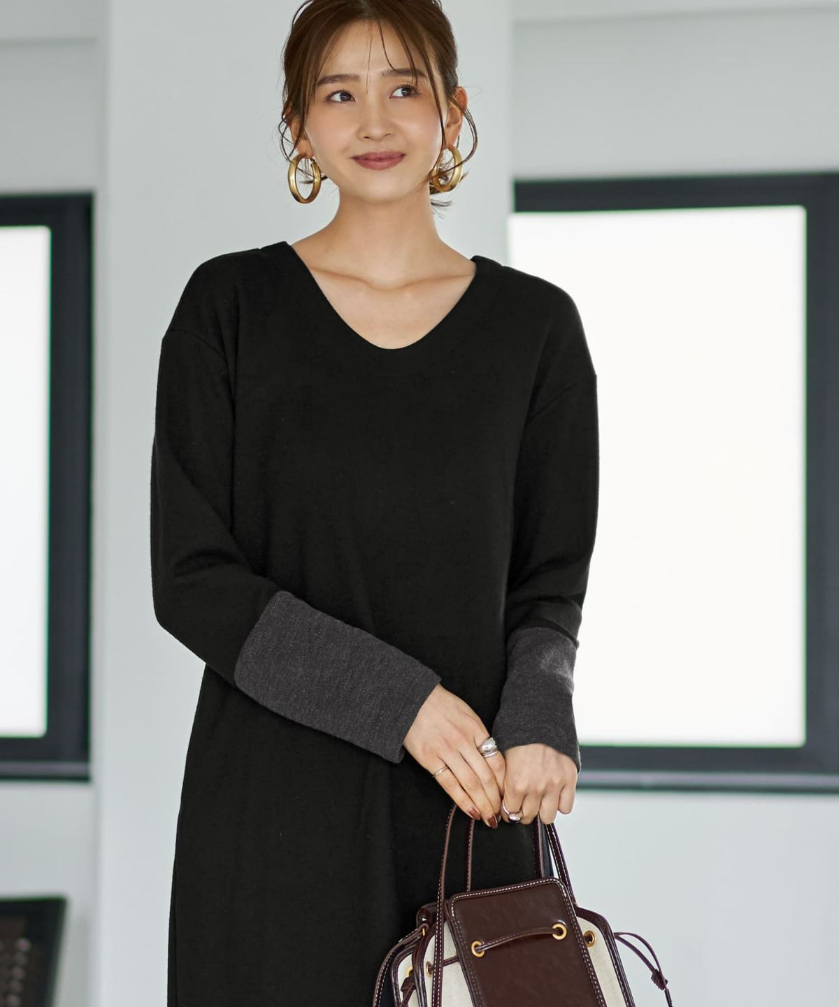 着用イメージ 166cm ブラック