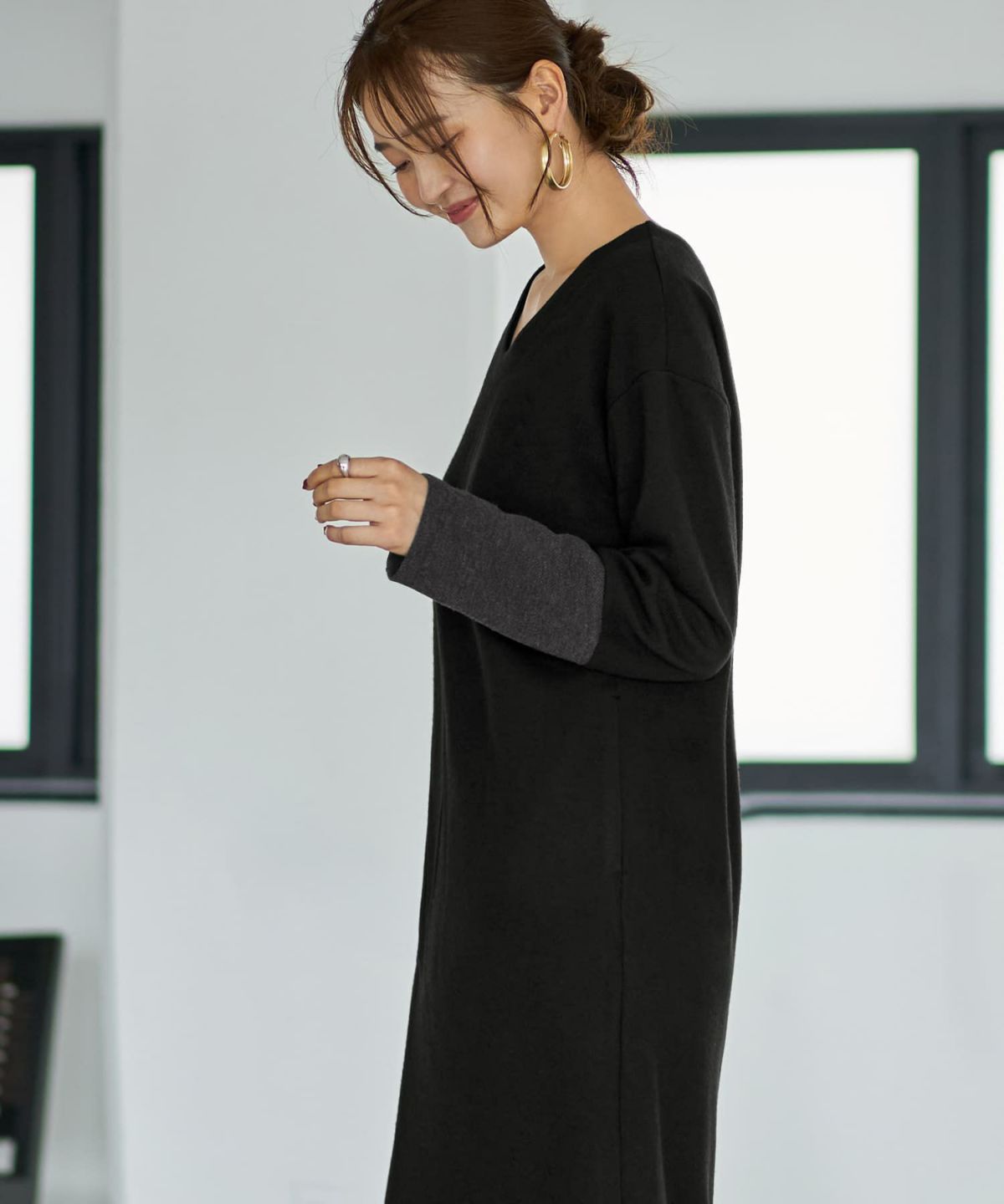 着用イメージ 166cm ブラック