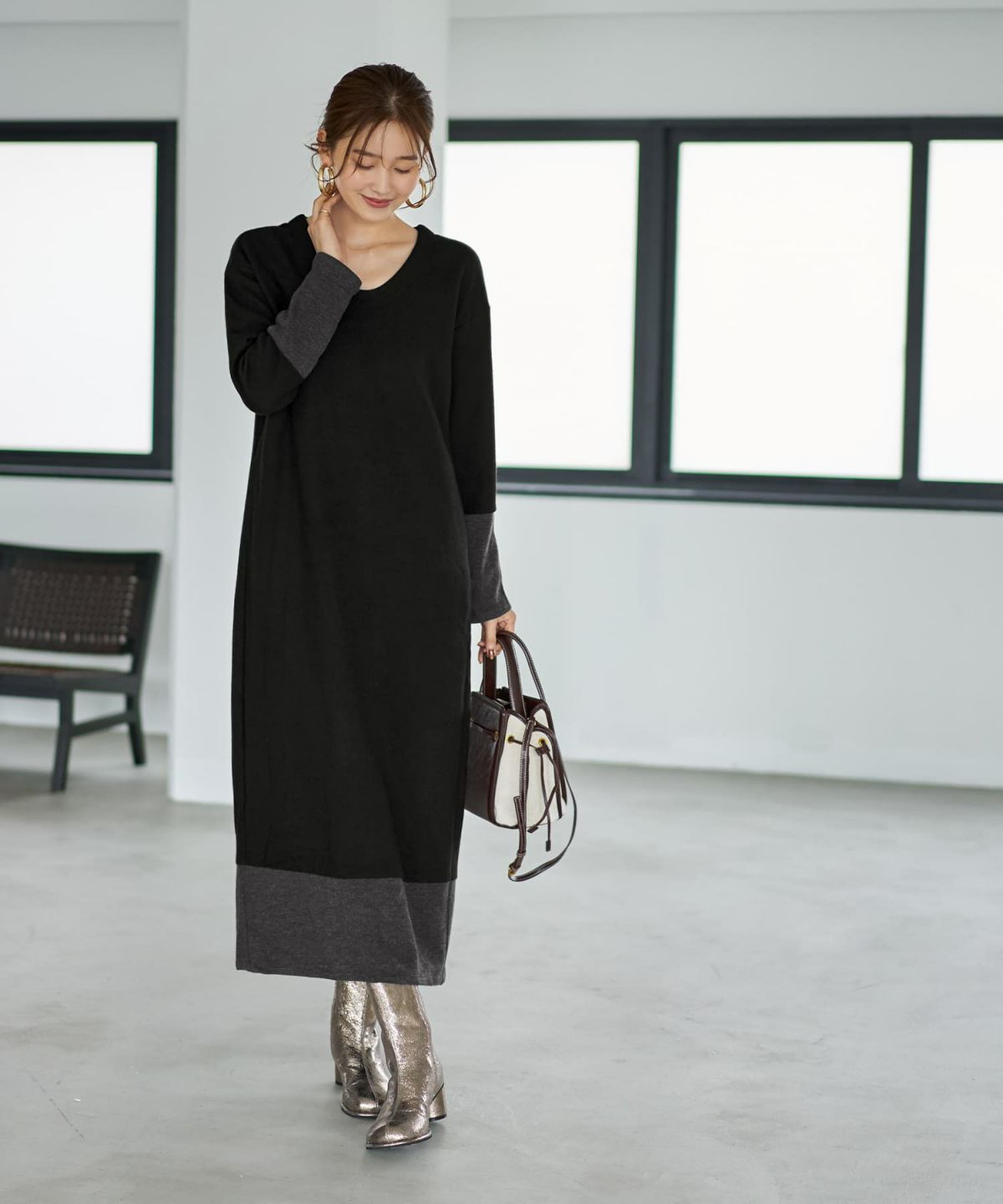 着用イメージ 166cm ブラック