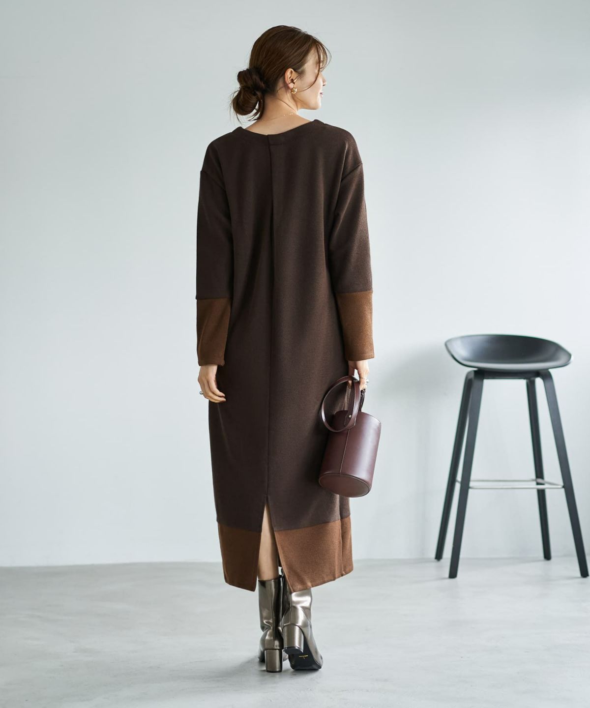 着用イメージ 166cm ブラウン