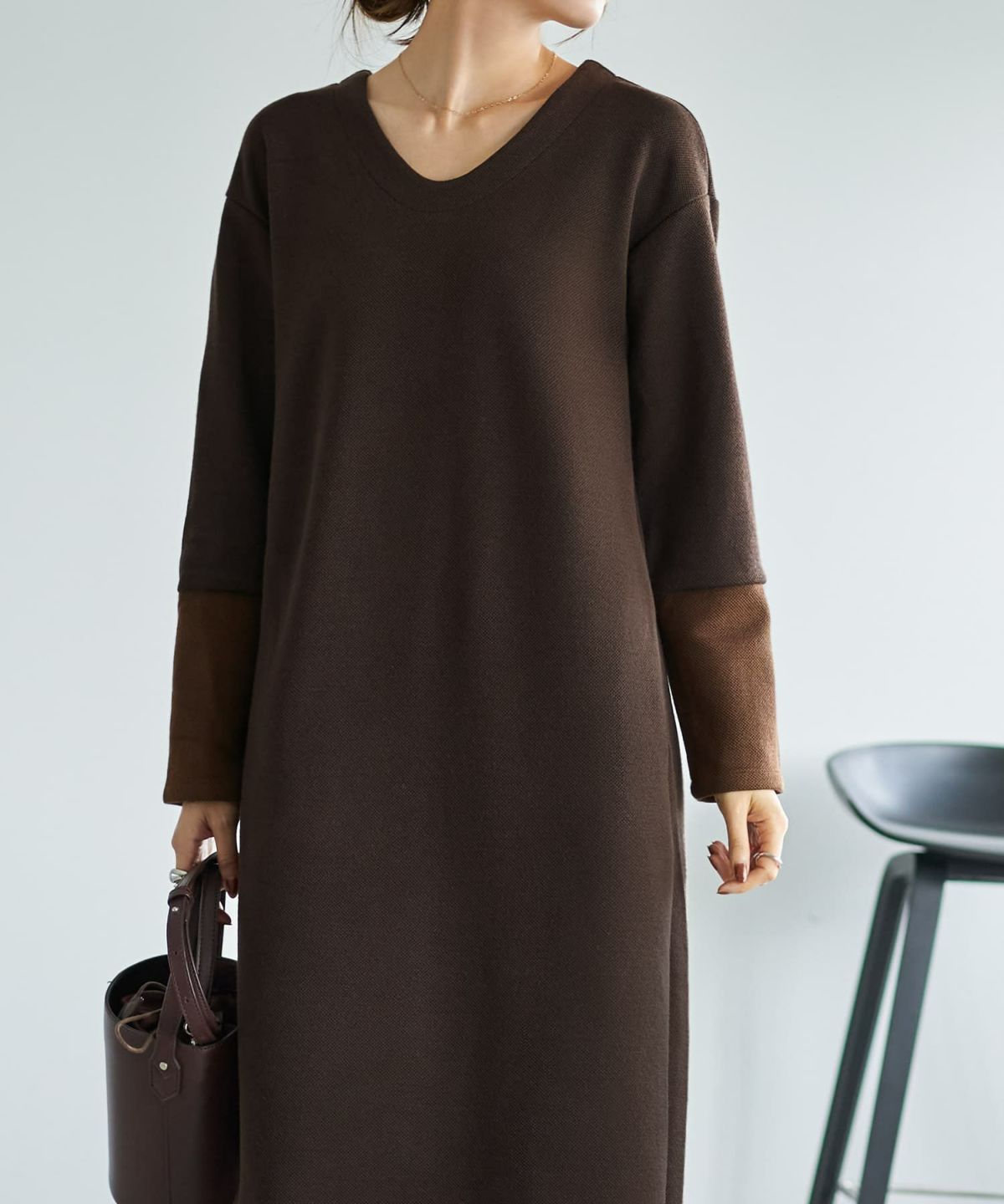 着用イメージ 166cm ブラウン