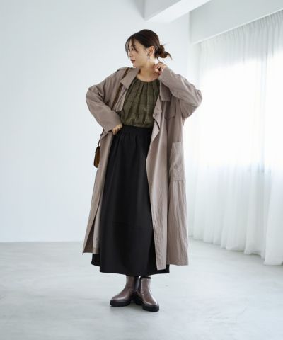 襟元2WAYエアリートレンチコート | おしゃれな大人レディース