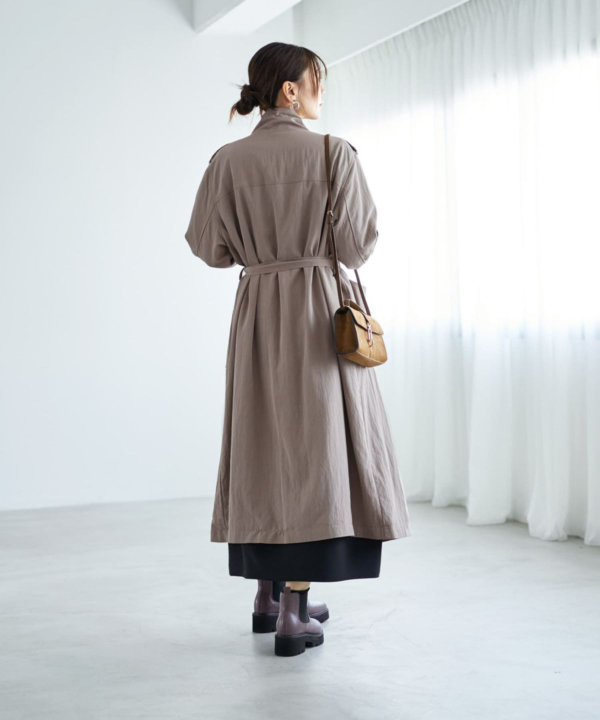 着用イメージ 166cm モカグレージュ
