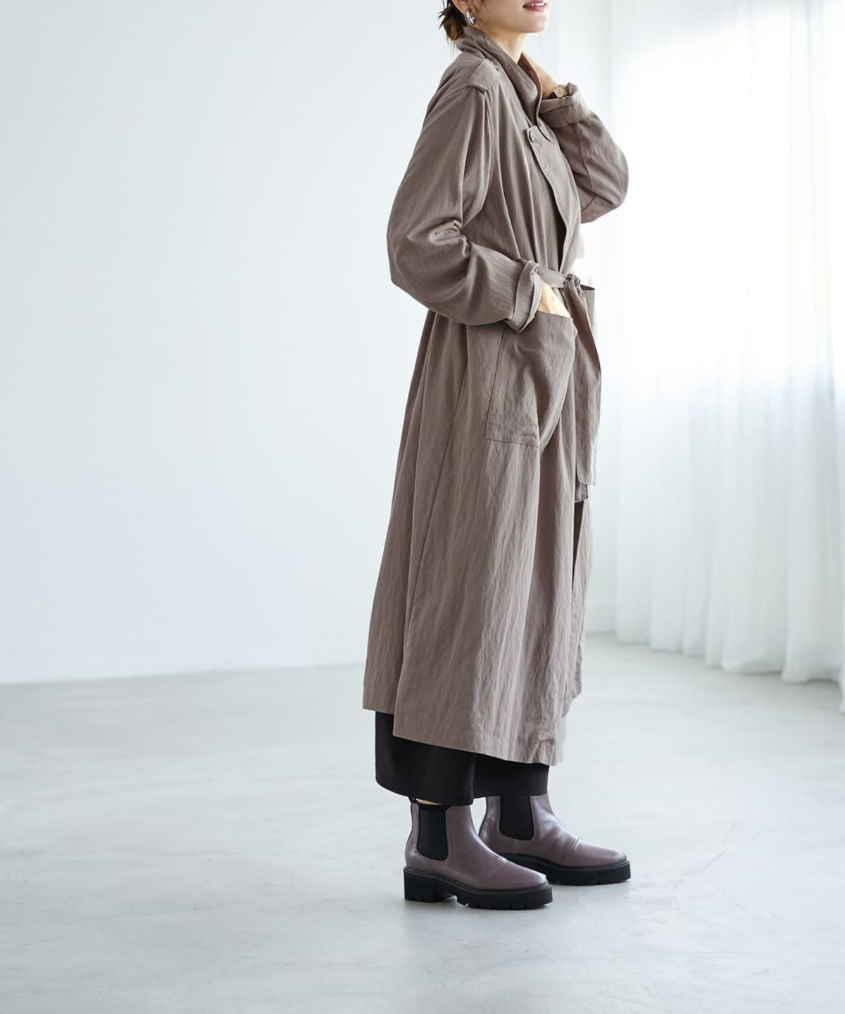 着用イメージ 166cm モカグレージュ