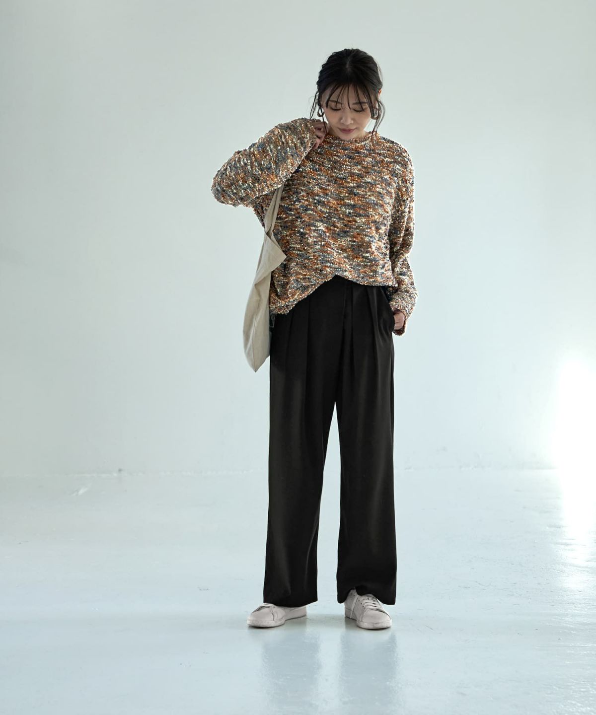 着用イメージ 166cm ブラウンミックス