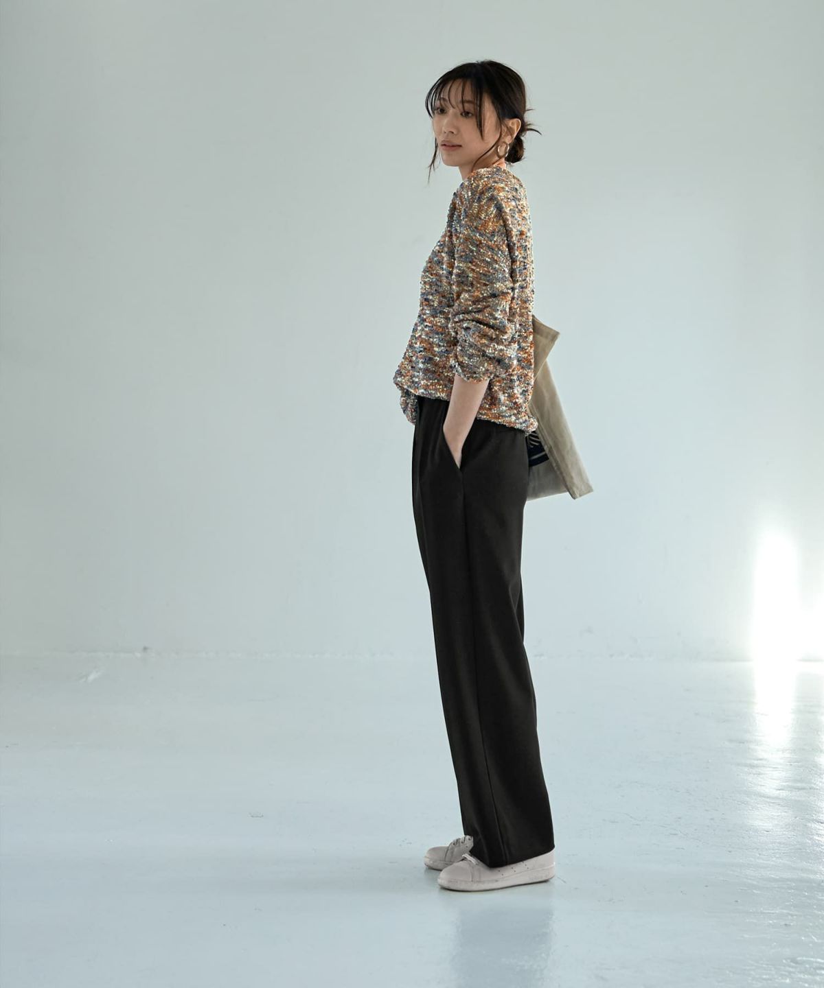 着用イメージ 166cm ブラウンミックス