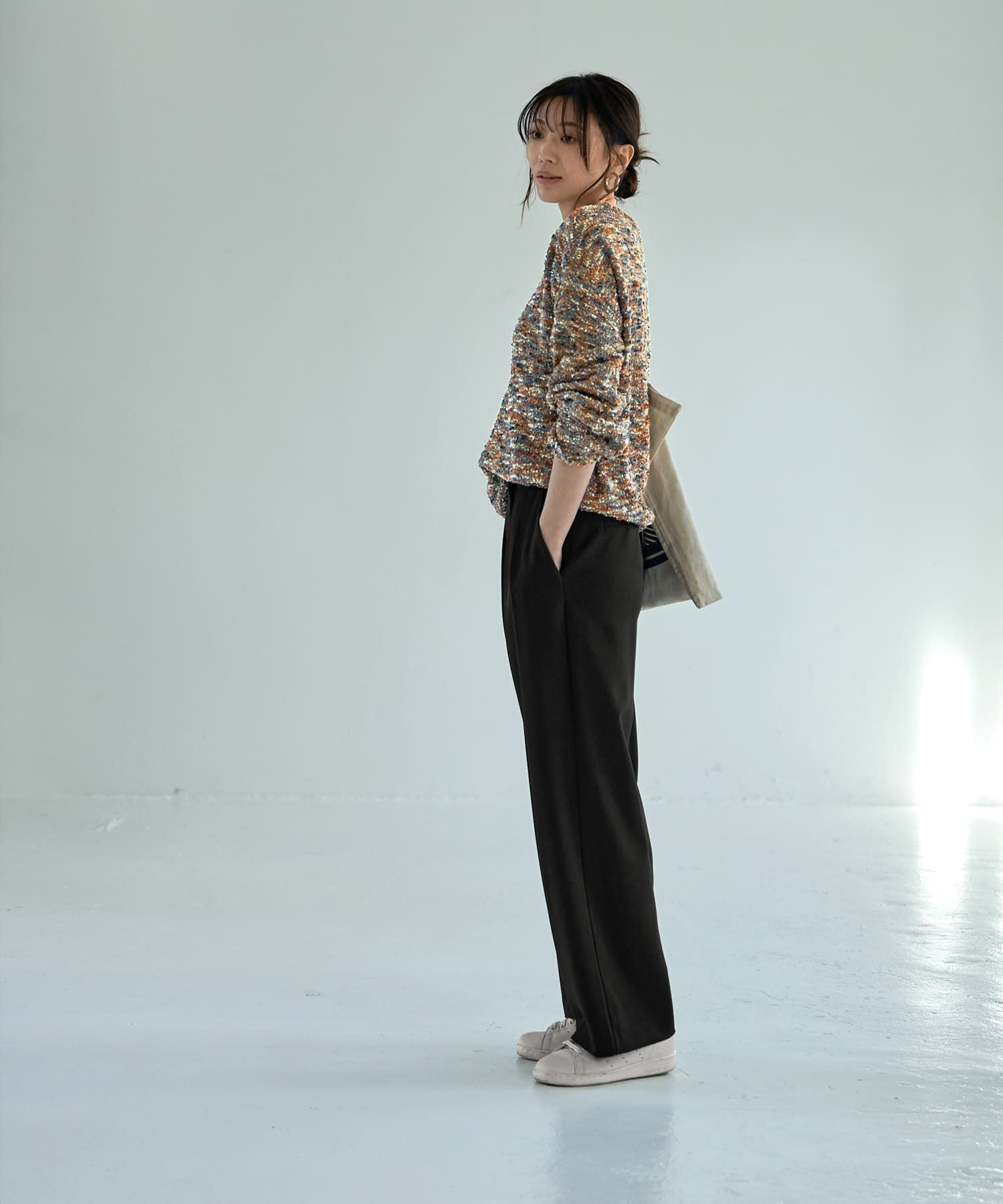 着用イメージ 166cm ブラウンミックス