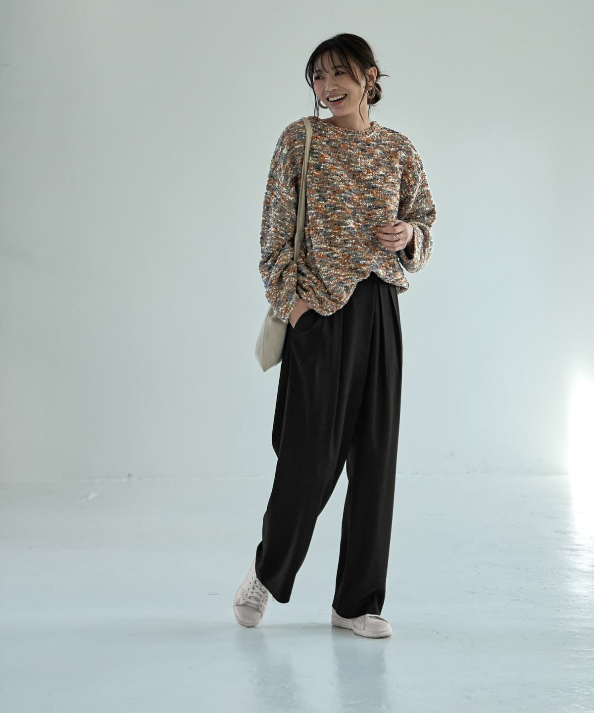 着用イメージ 166cm ブラウンミックス