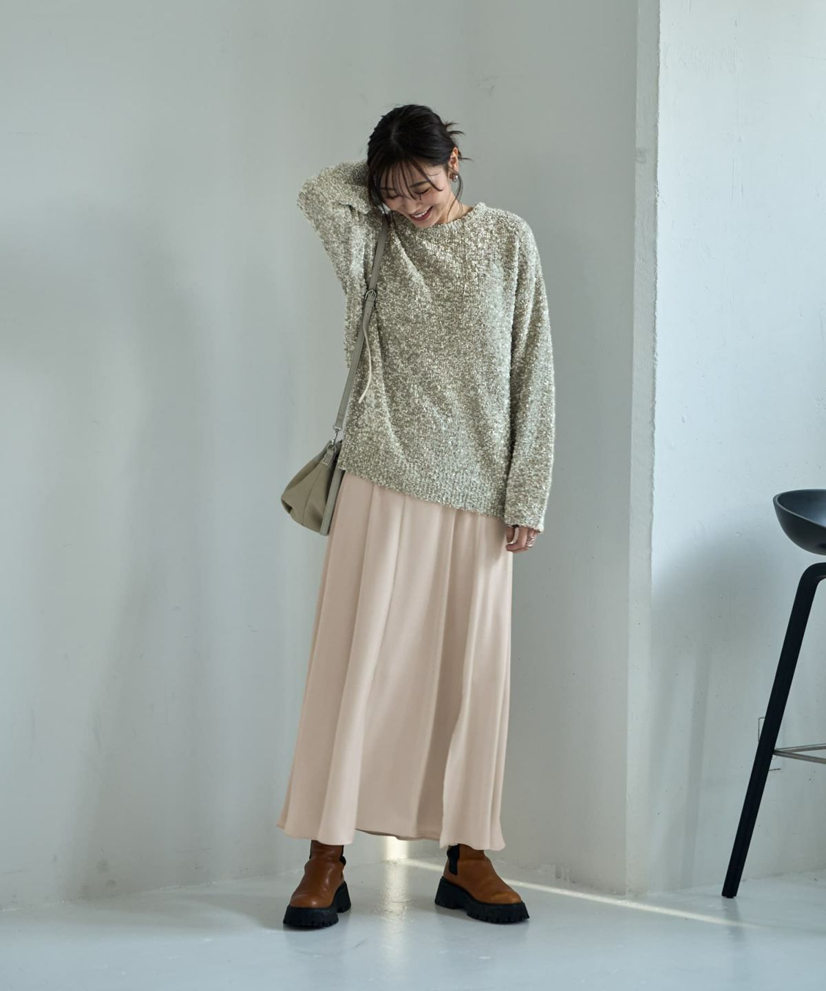 着用イメージ 166cm ミントミックス