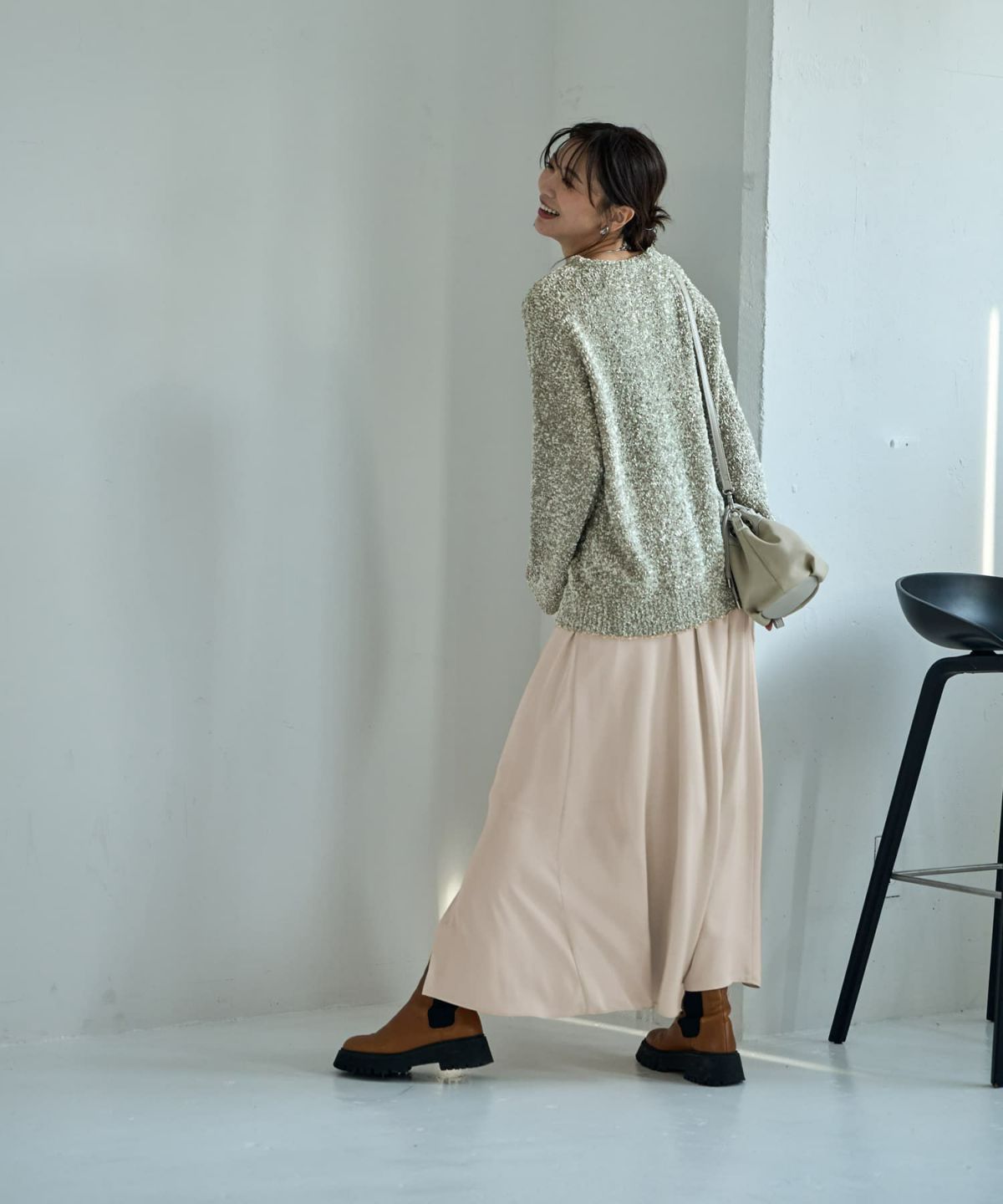 着用イメージ 166cm ミントミックス