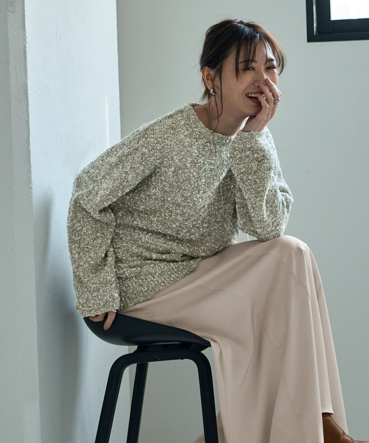 着用イメージ 166cm ミントミックス