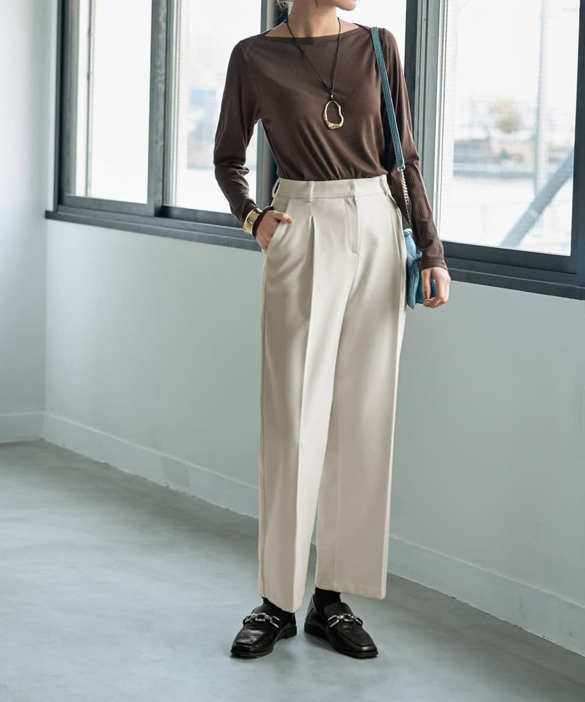 着用イメージ 167cm ブラウン