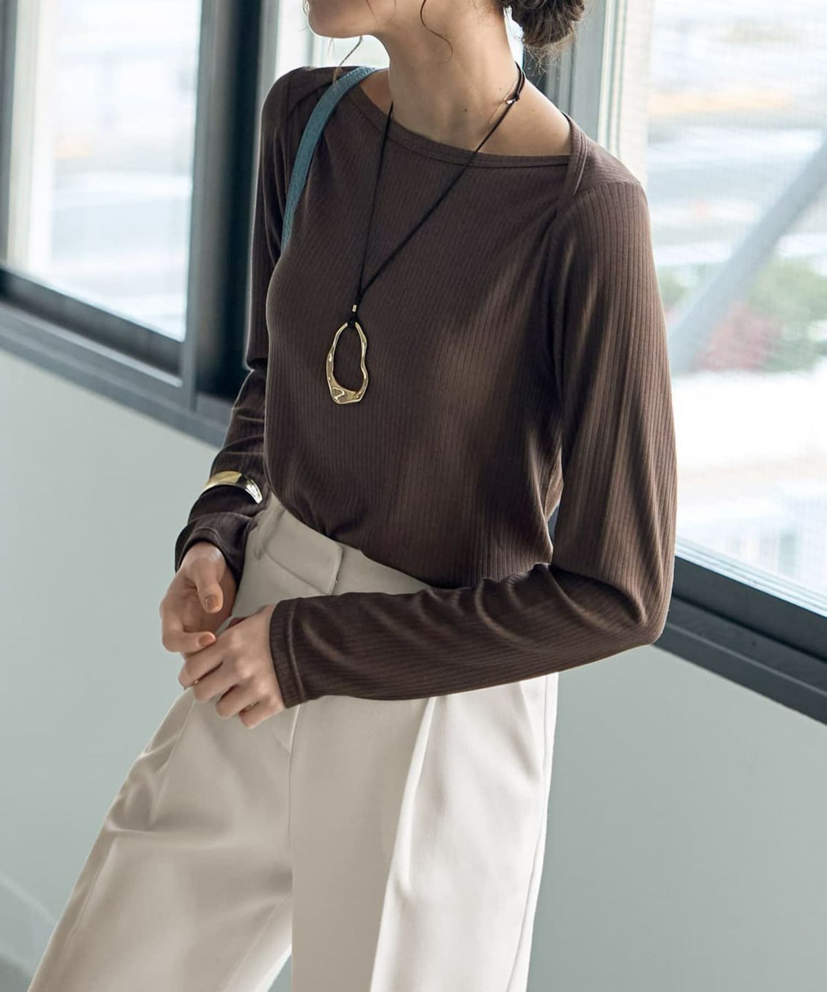 着用イメージ 167cm ブラウン