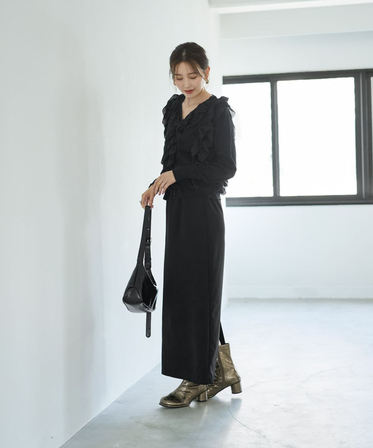 着用イメージ 166cm　ブラック