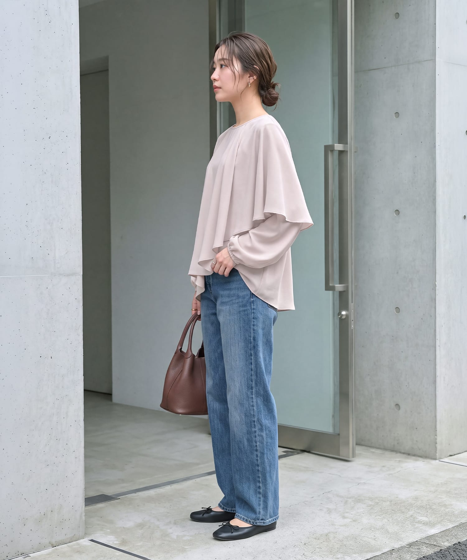着用イメージ 167cm ライトベージュ