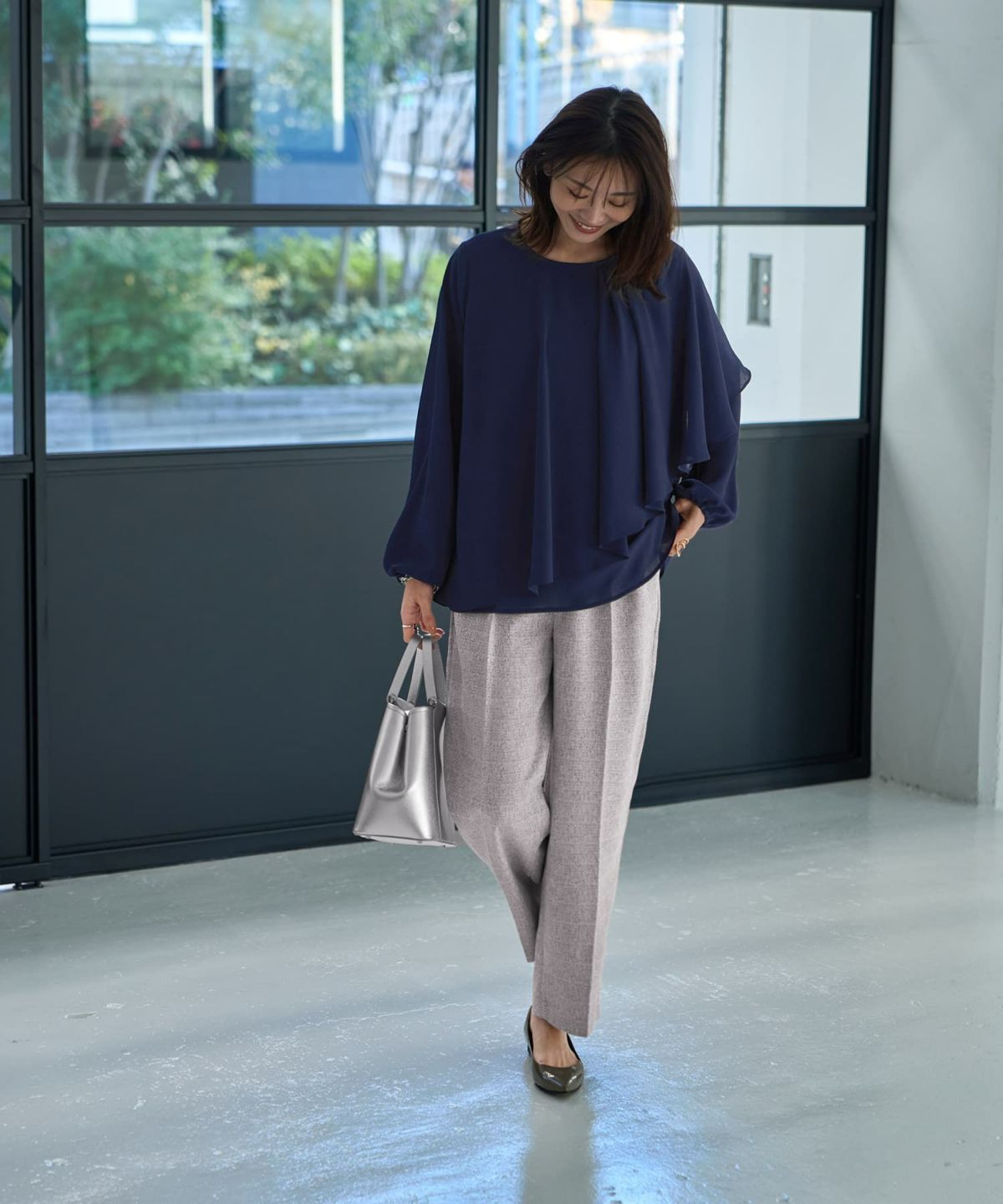 着用イメージ 166cm ライトネイビー