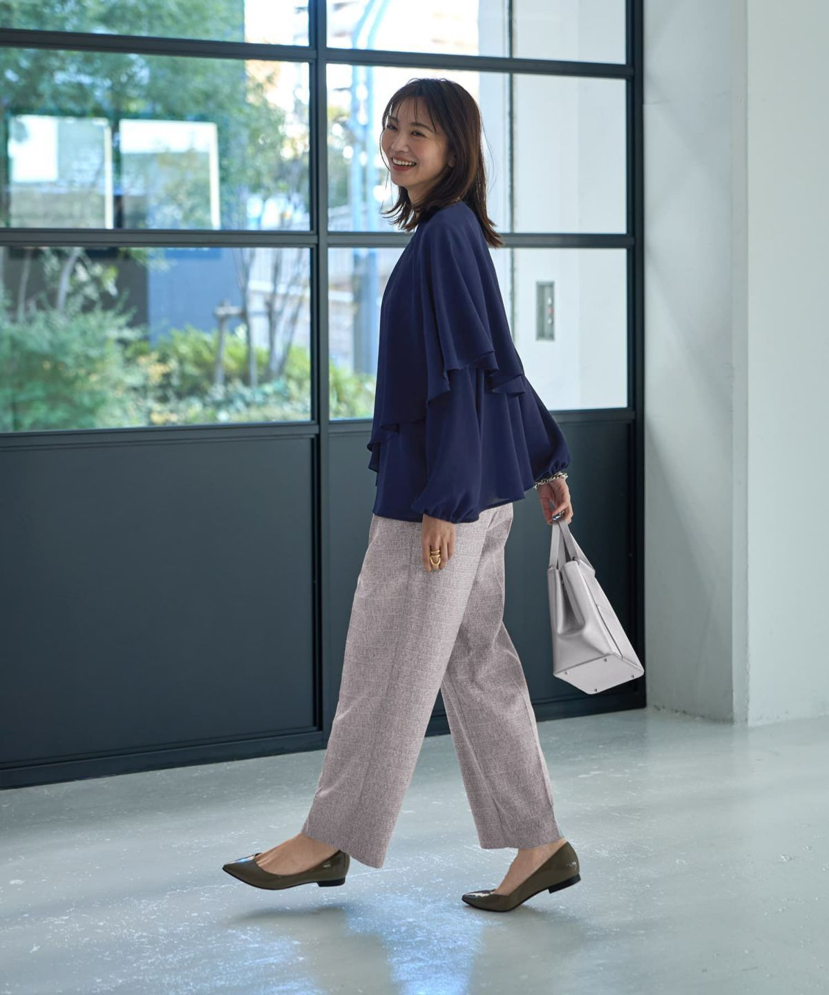 着用イメージ 166cm ライトネイビー