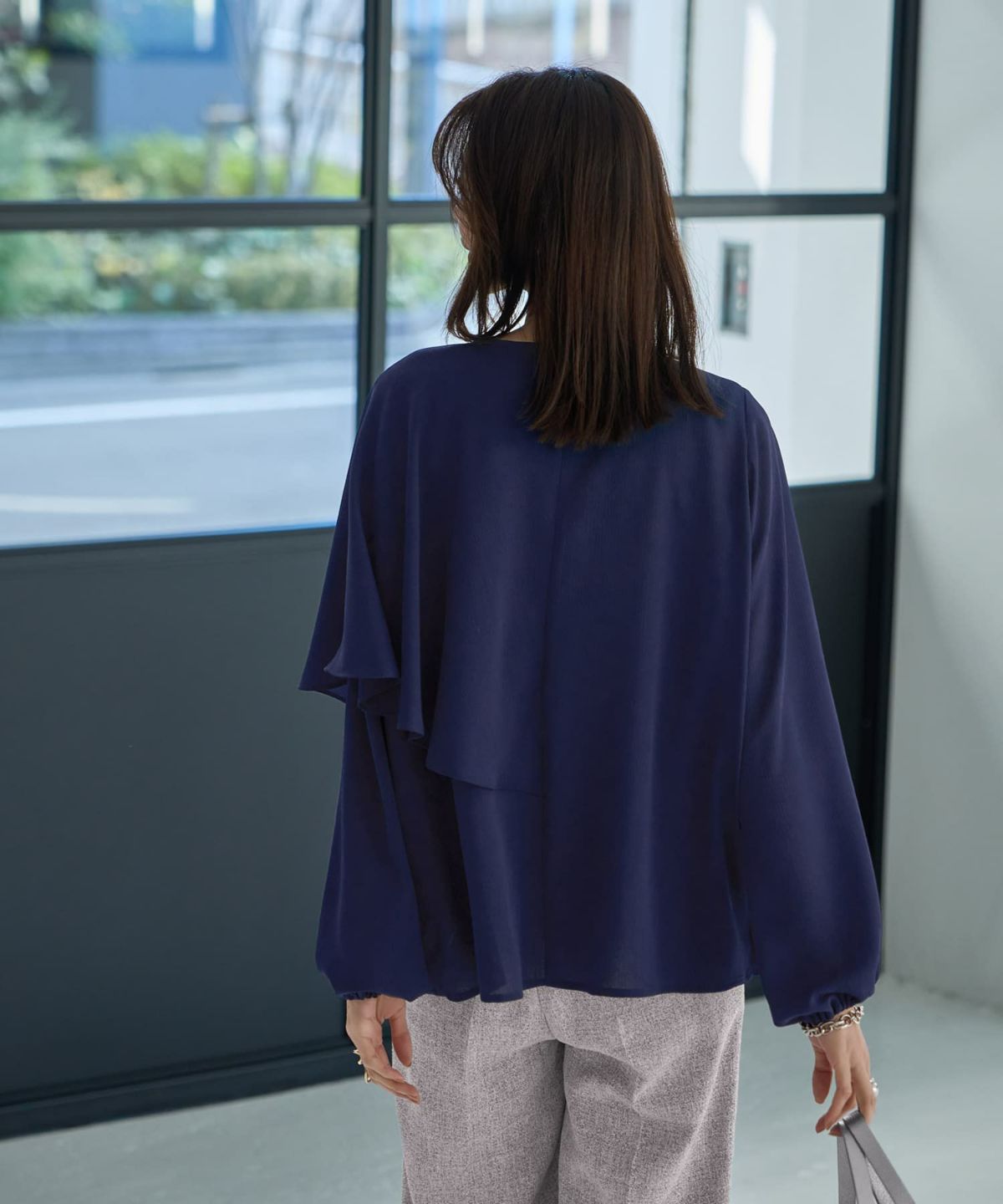 着用イメージ 166cm ライトネイビー