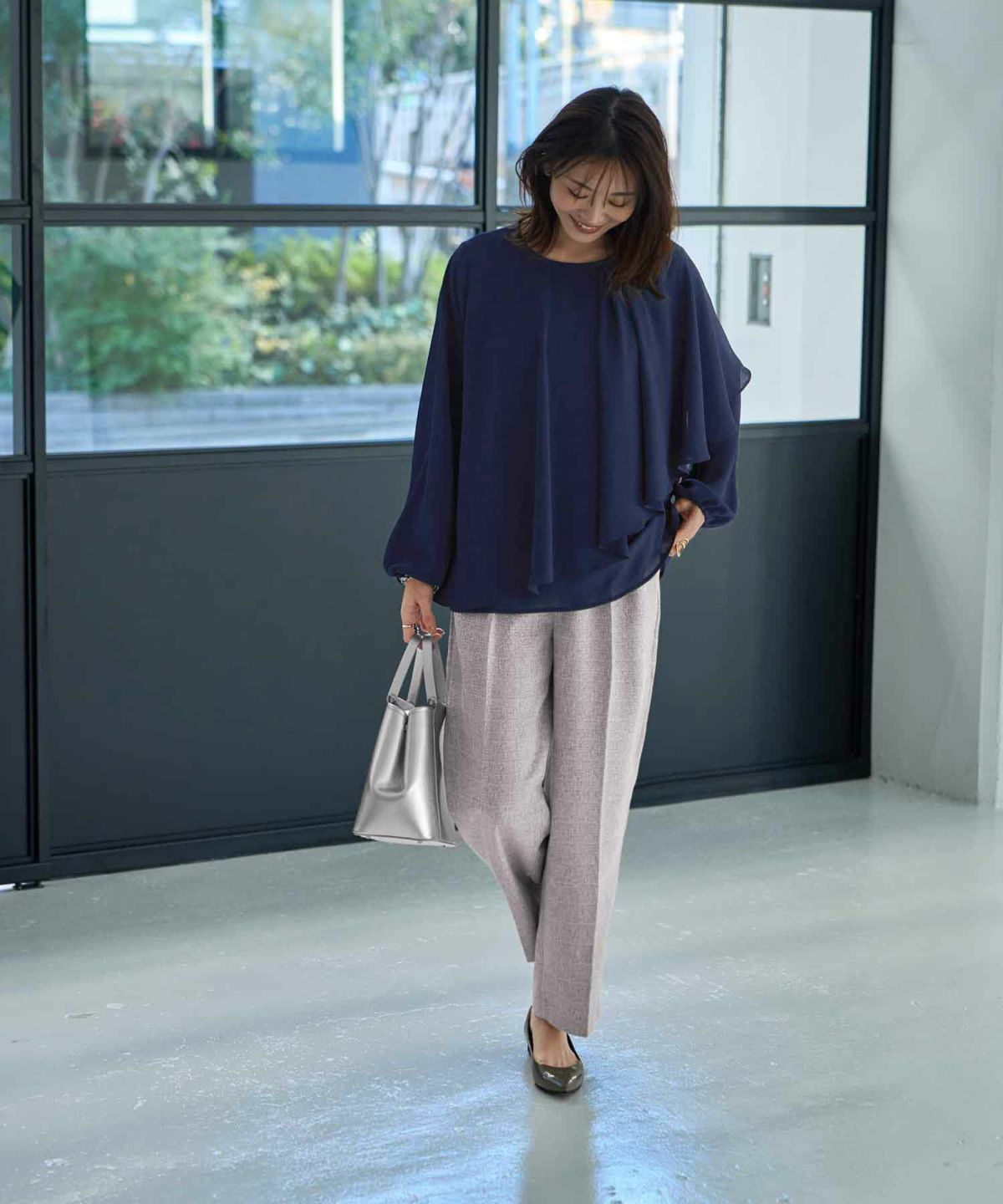 着用イメージ 166cm ライトネイビー