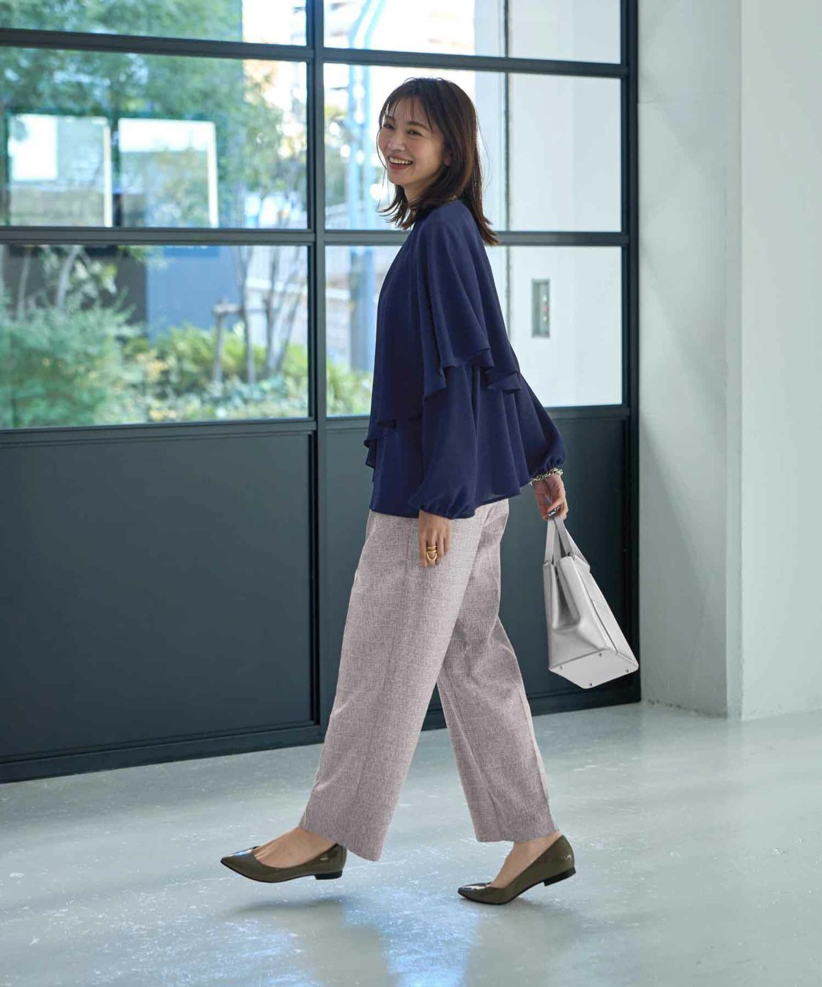 着用イメージ 166cm ライトネイビー