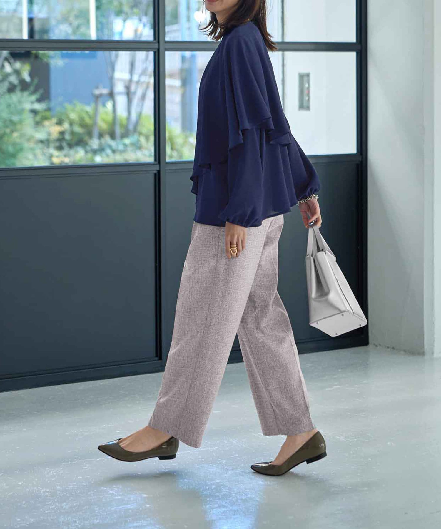 着用イメージ 166cm ライトネイビー