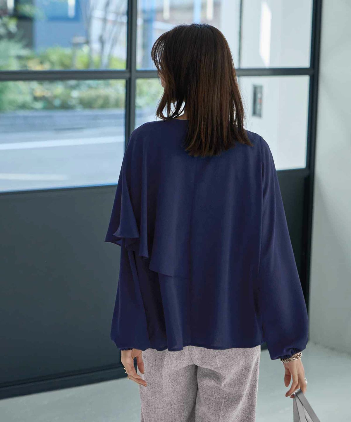 着用イメージ 166cm ライトネイビー