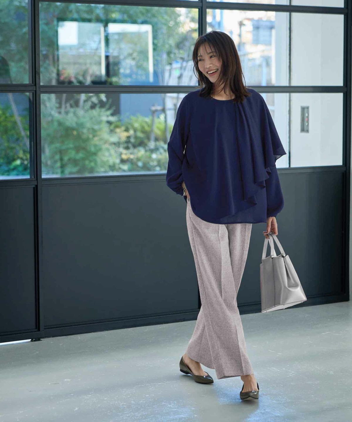 着用イメージ 166cm ライトネイビー