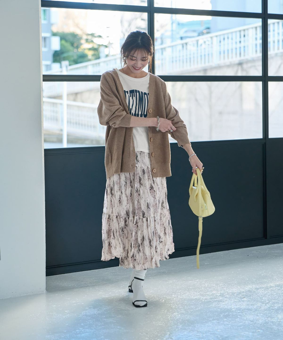 着用イメージ 166cm ダークサンド