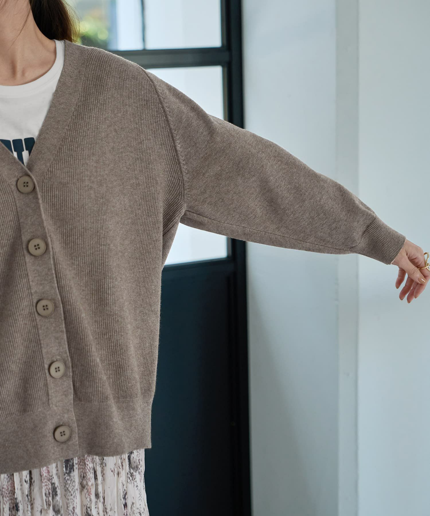 着用イメージ 166cm ダークサンド