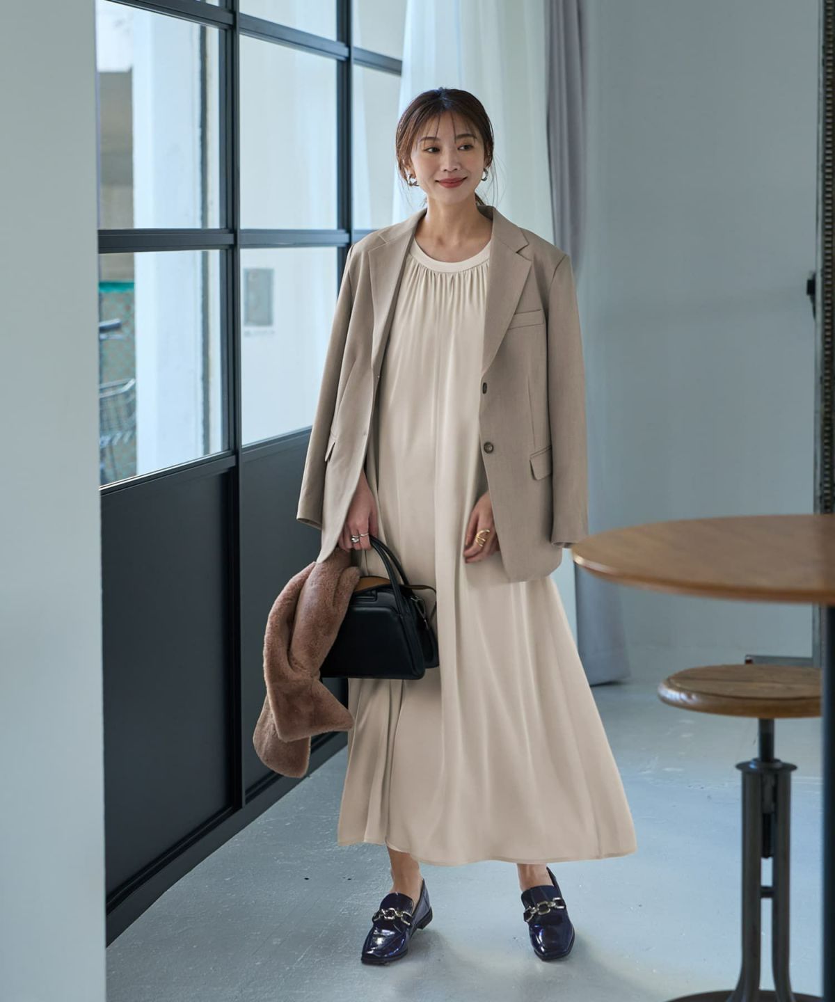 着用イメージ 166㎝　02サイズ　ブライトベージュ