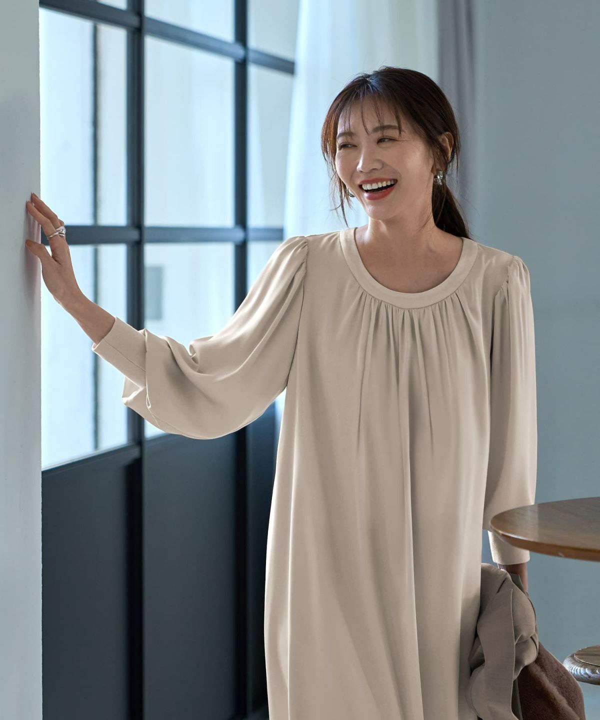 着用イメージ 166㎝　02サイズ　ブライトベージュ