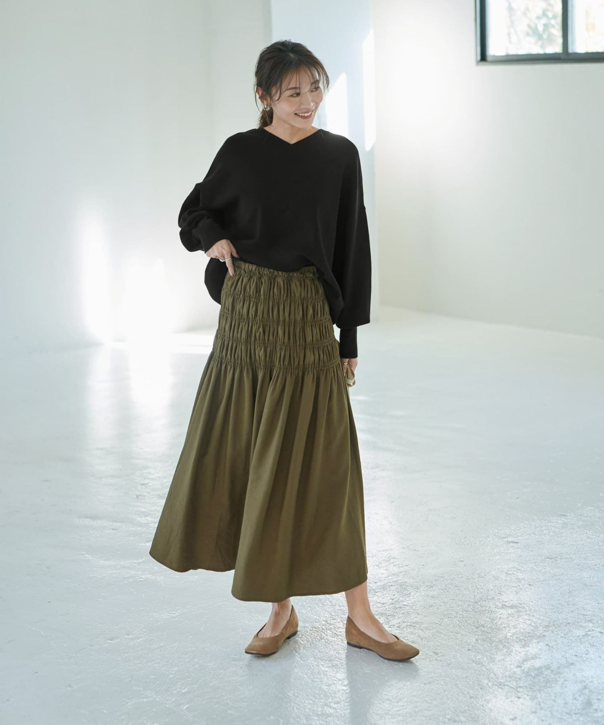 着用イメージ 166cm 02サイズ カーキ