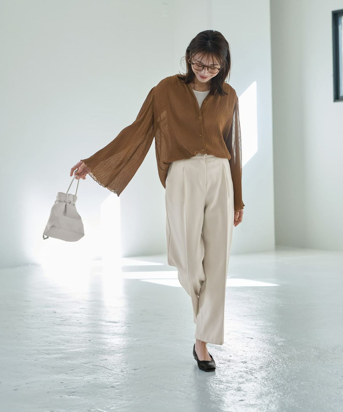 着用イメージ 166㎝　ブラウン