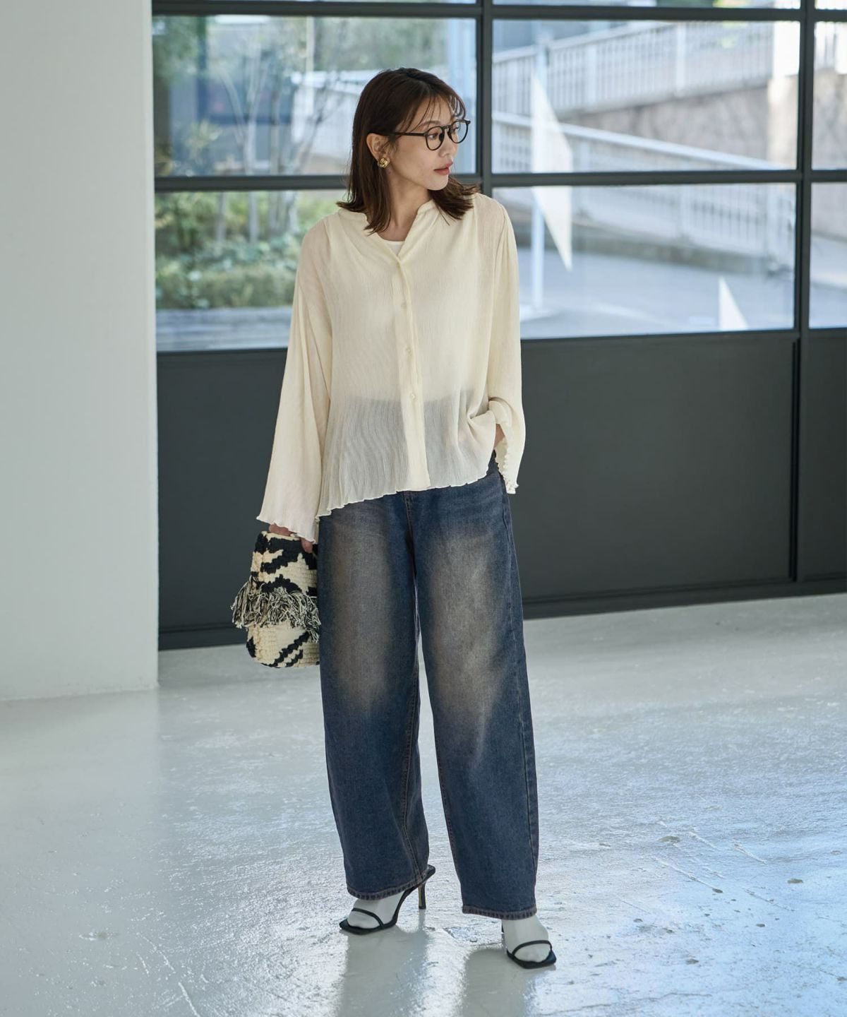 着用イメージ 166㎝　クリーム