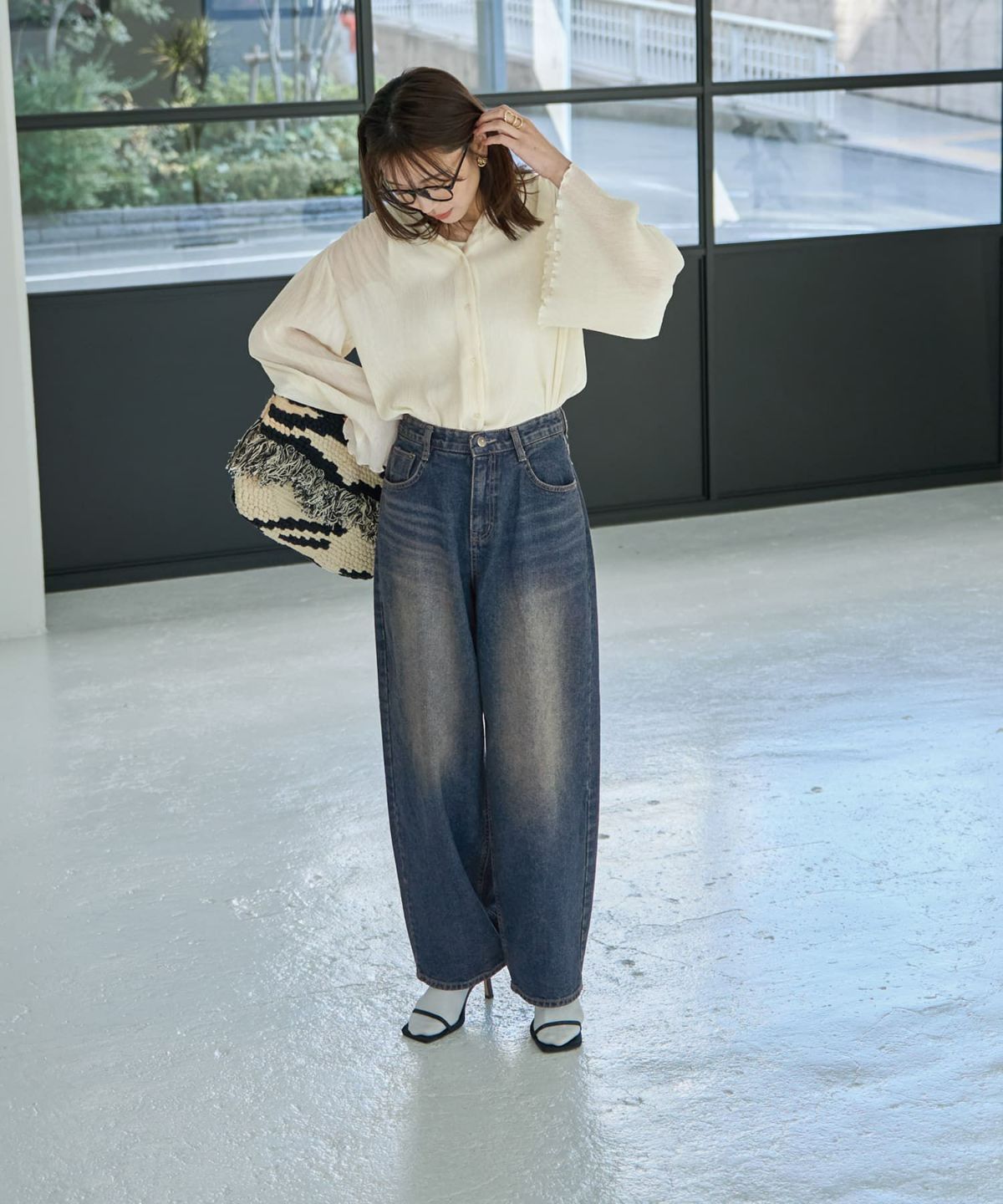 着用イメージ 166㎝　クリーム