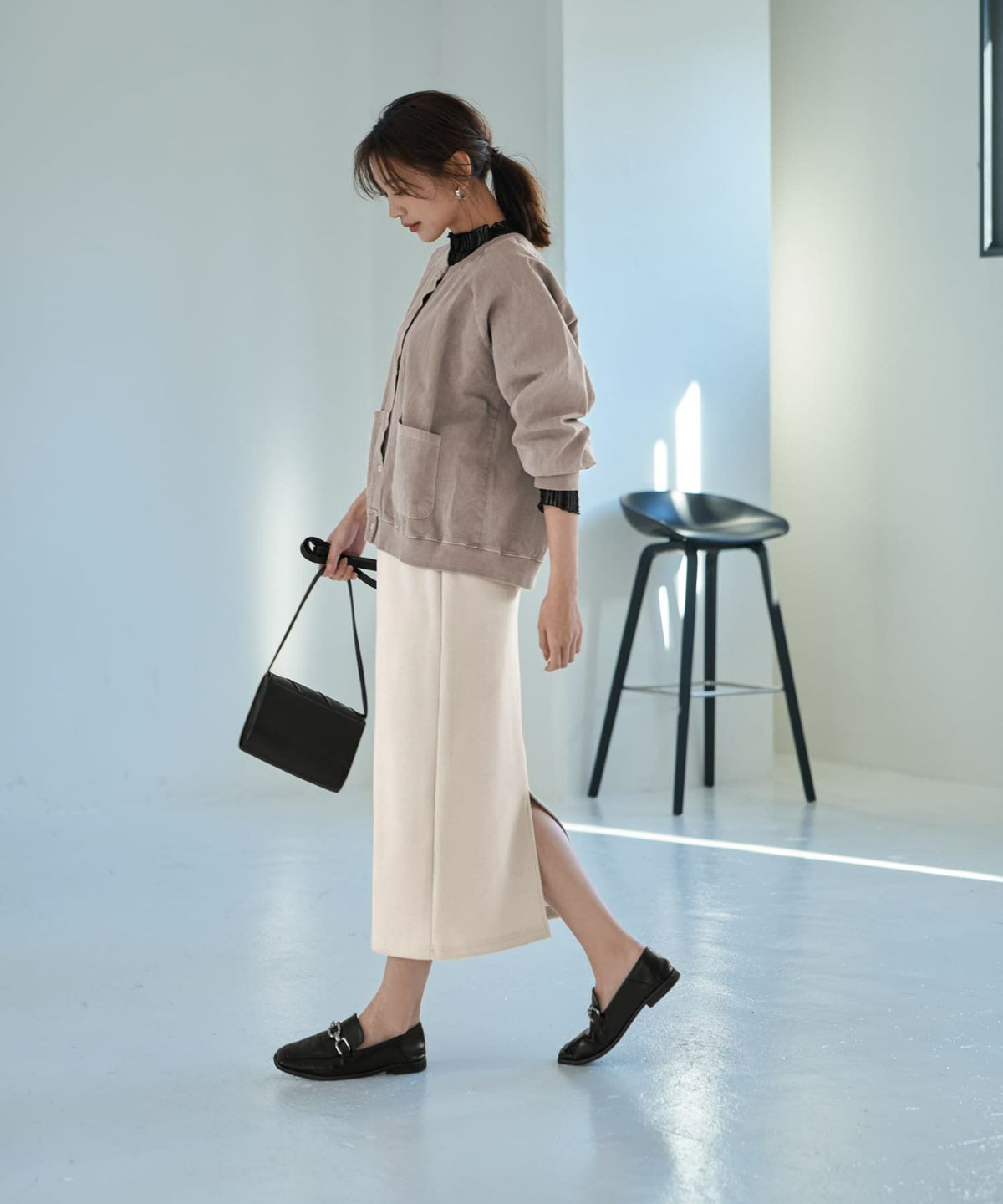 着用イメージ 166㎝　ベージュ