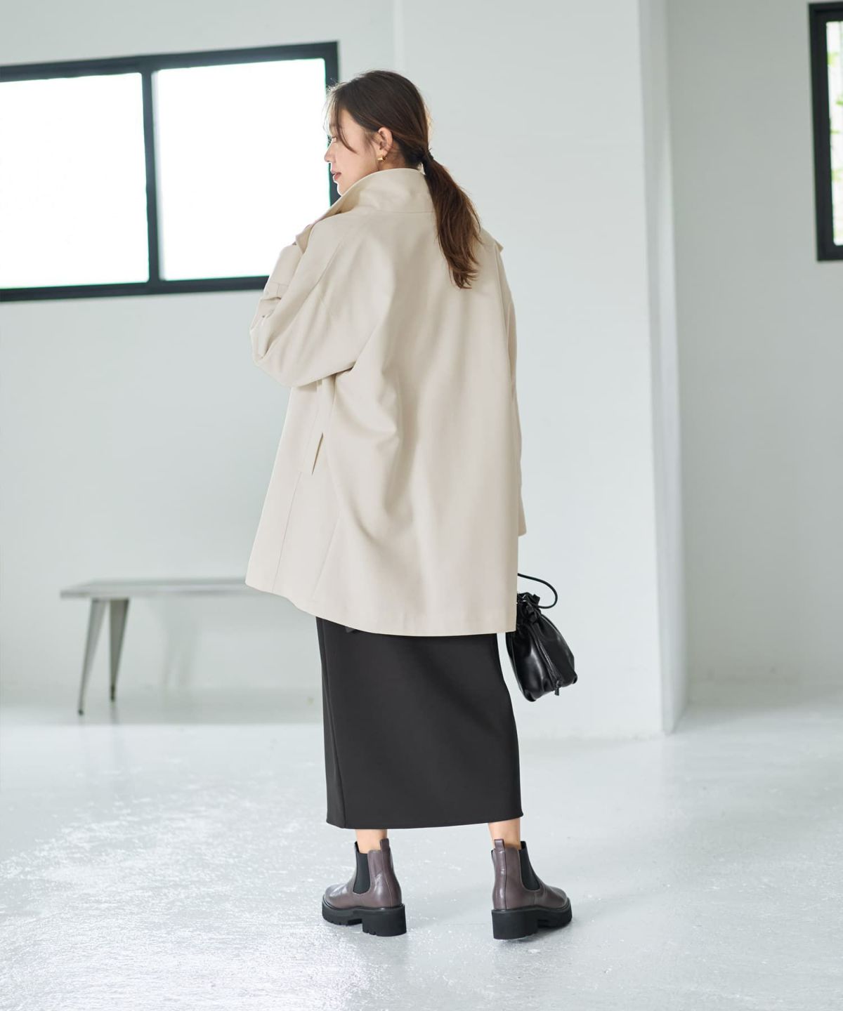 着用イメージ 167cm エクリュ