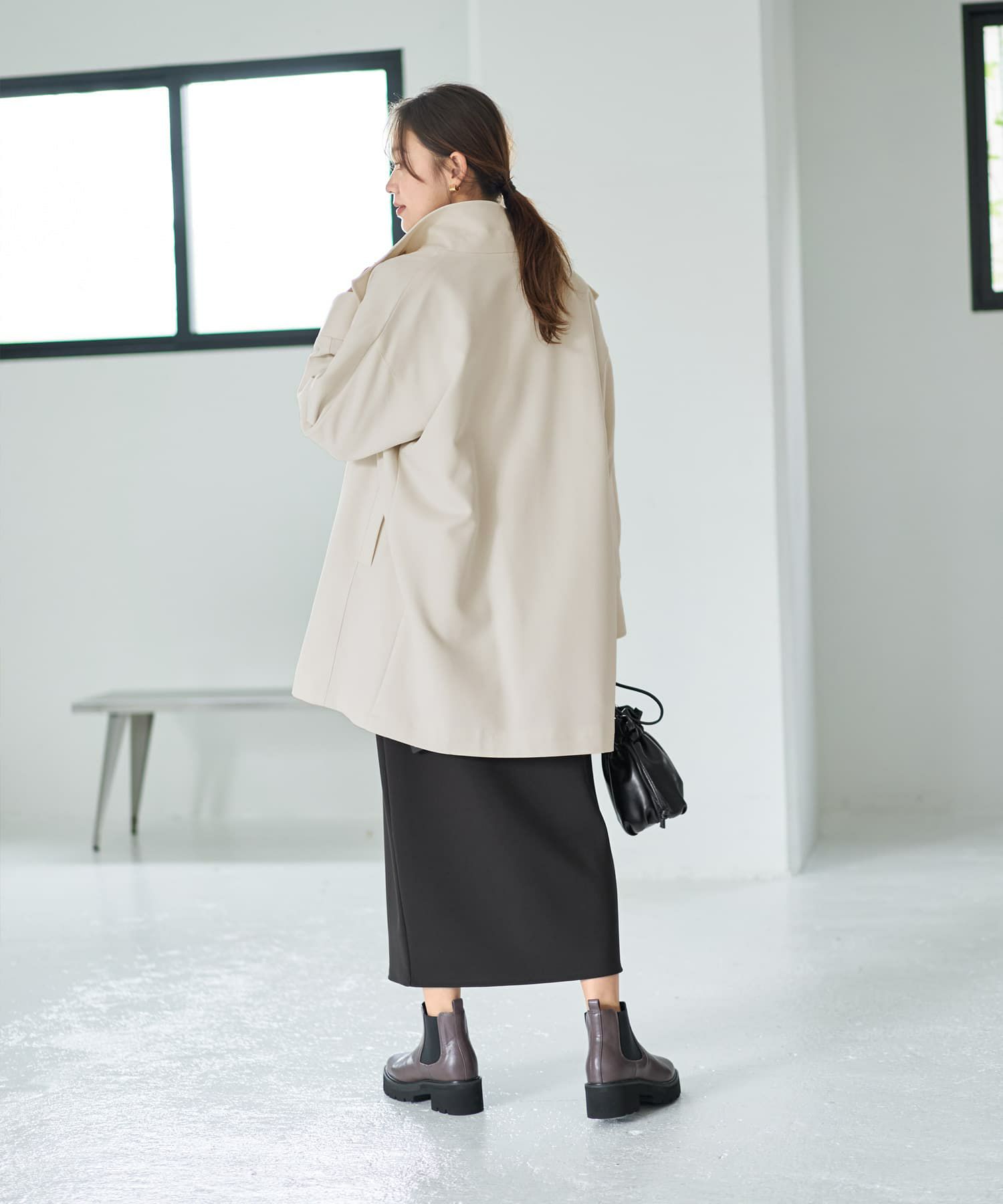 着用イメージ 167cm エクリュ